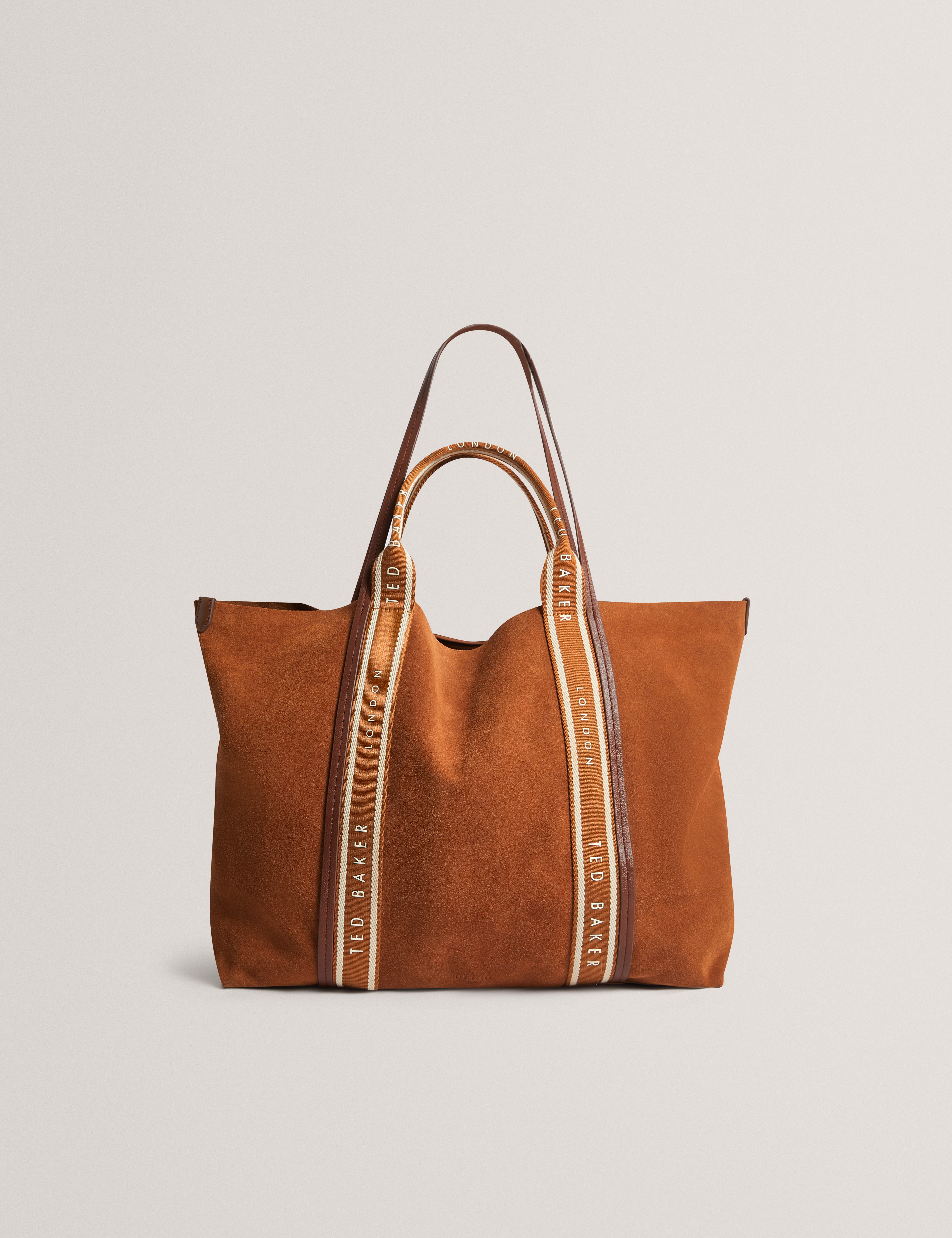 LAURREL: Suede Webbing Detail Large Shopper