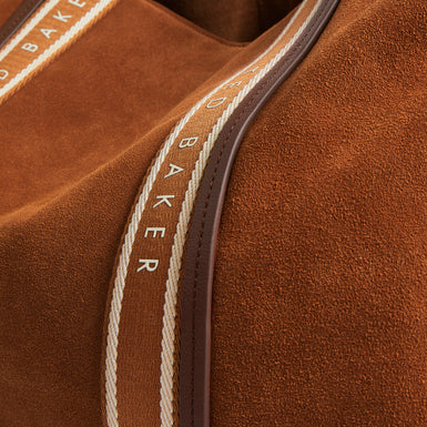 LAURREL: Suede Webbing Detail Large Shopper