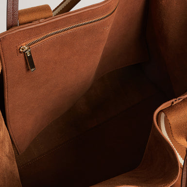 LAURREL: Suede Webbing Detail Large Shopper