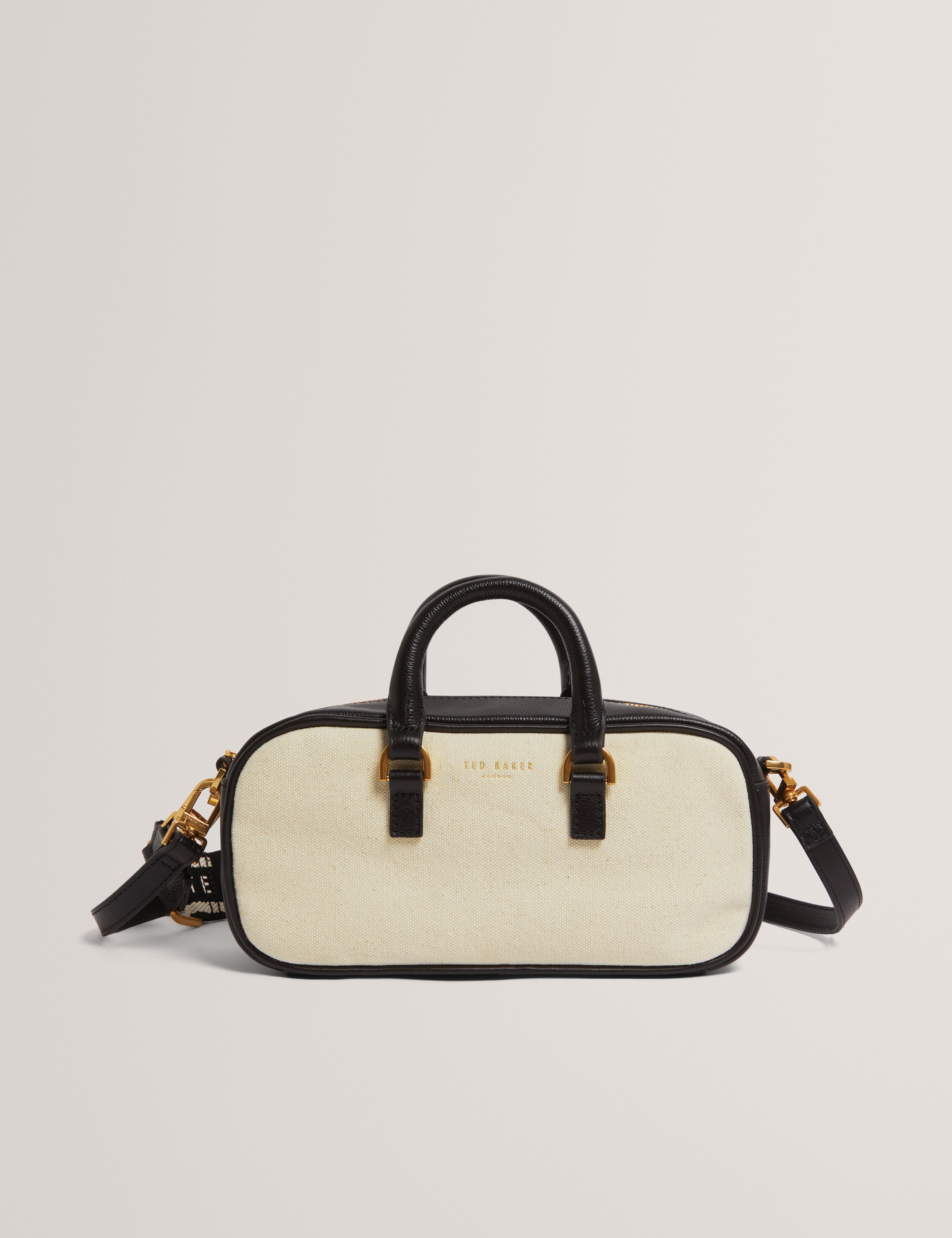 LAURALY: Elongated Canvas Boxy Top Handle Bag