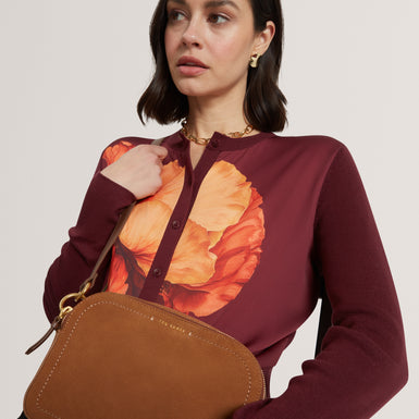 SHAYANE: Webbing Suede Camera Bag