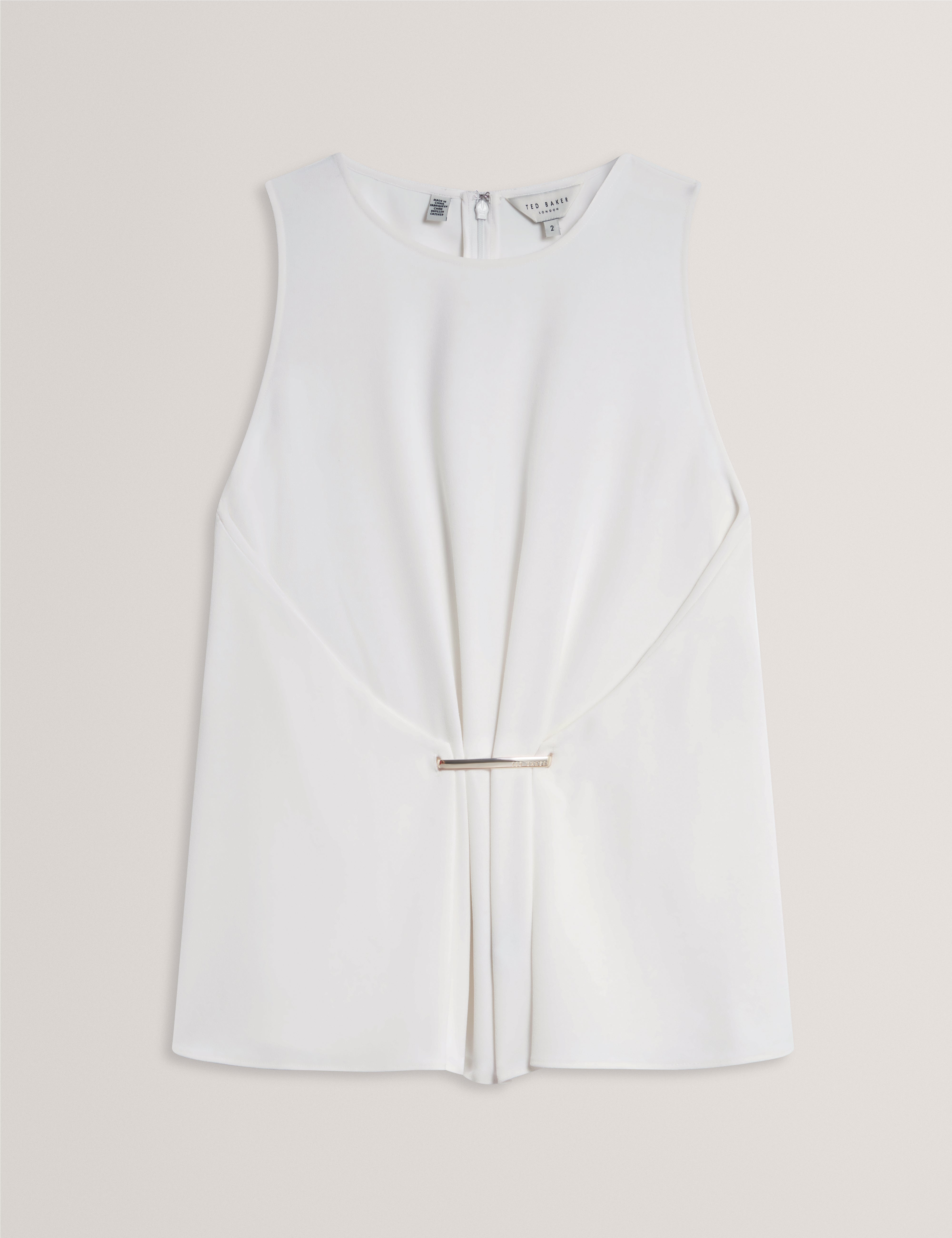 ALAYRA: Draped Bar Detail Top