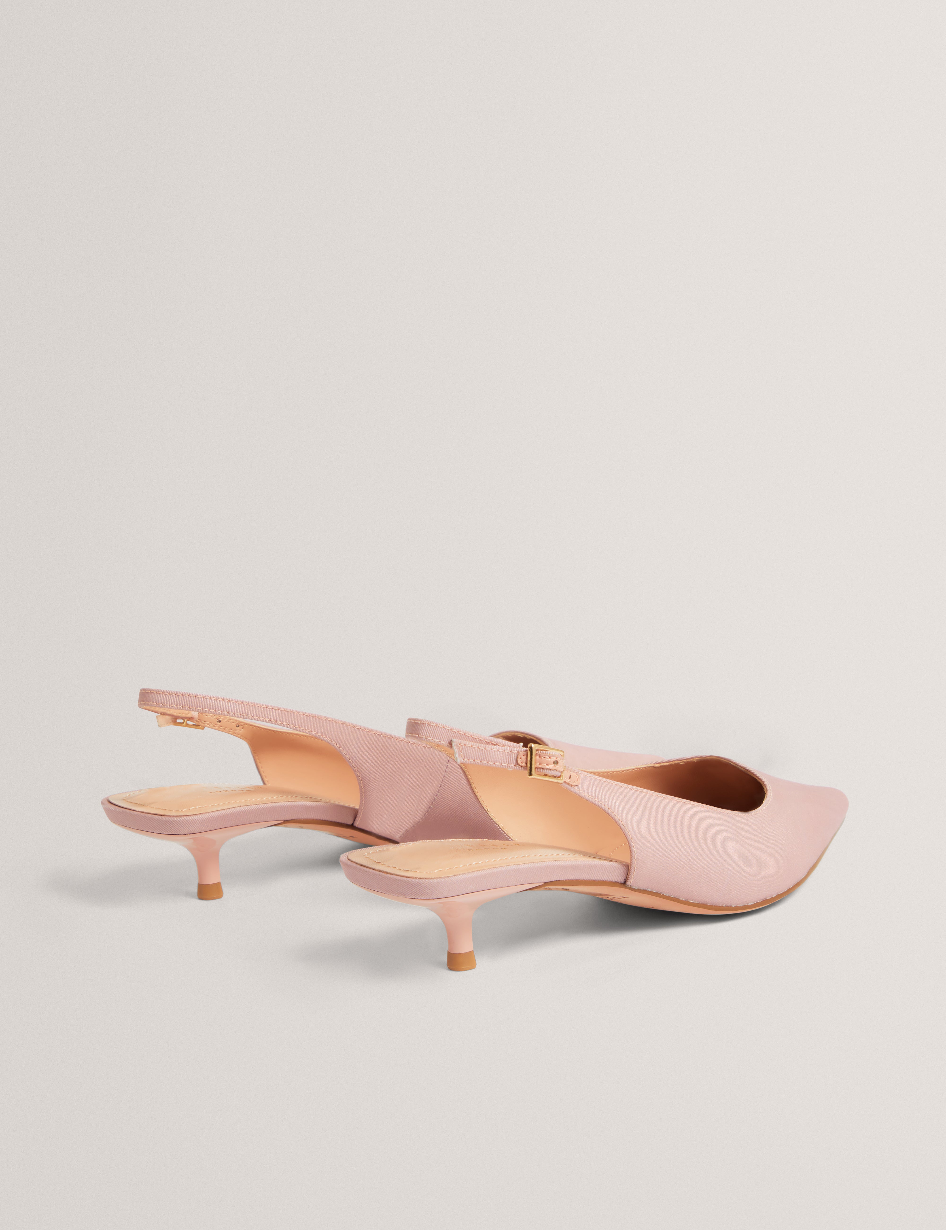 KITINA: Sling Back Satin Kitten Heel
