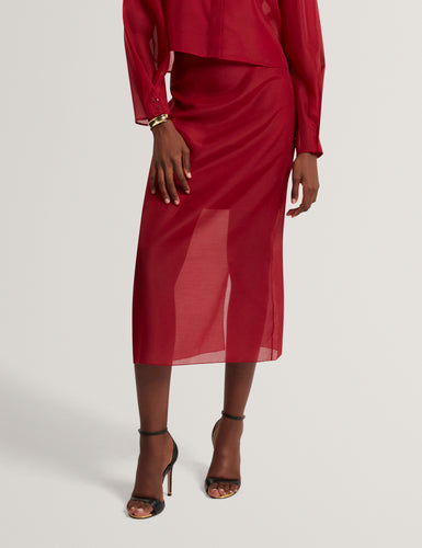 DEKA: Organza Overlay Midi Skirt