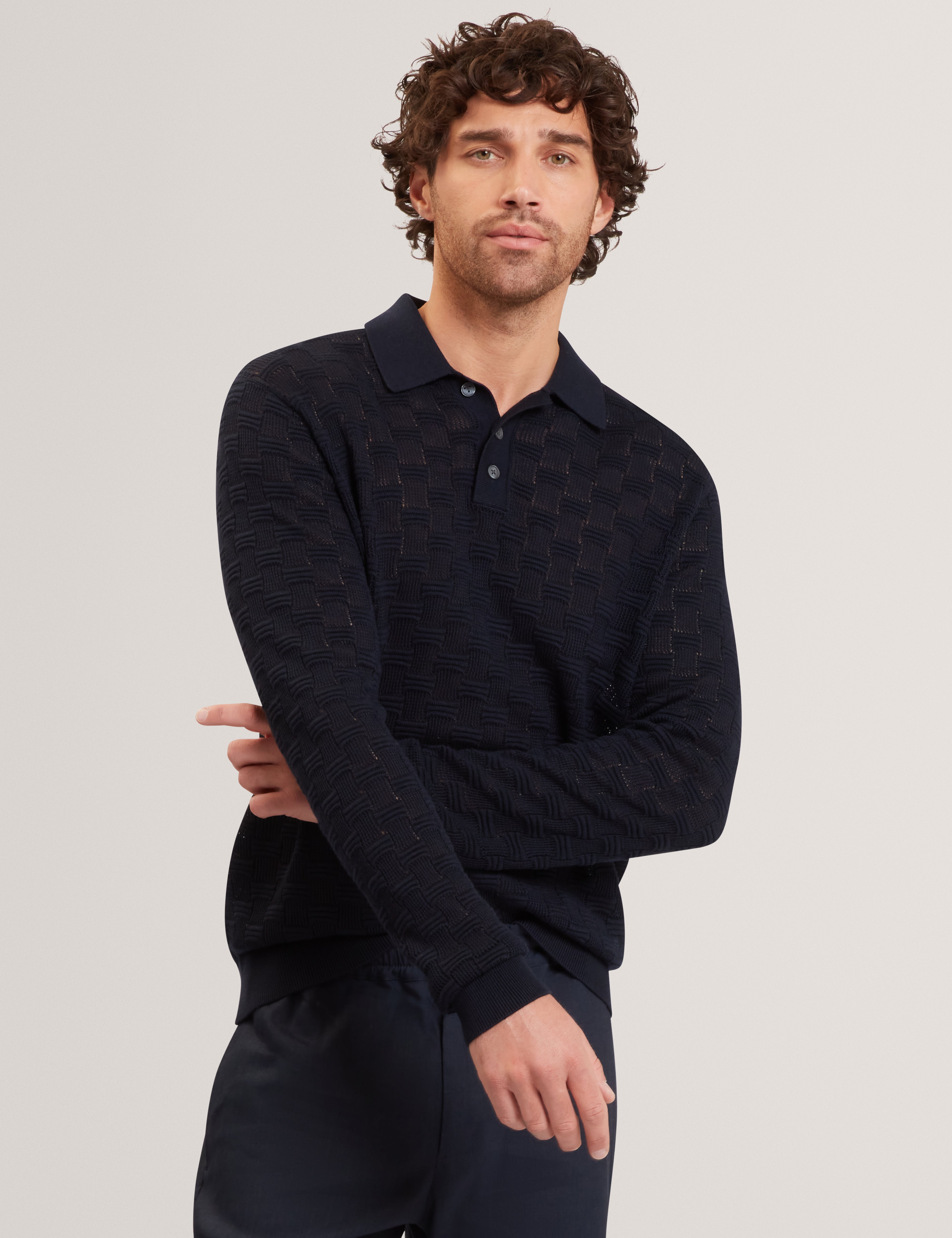 OSAKA: LS Stitch Interest Polo