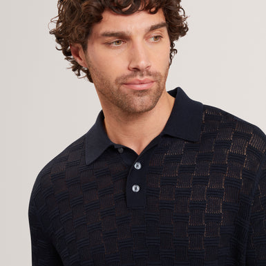 OSAKA: LS Stitch Interest Polo