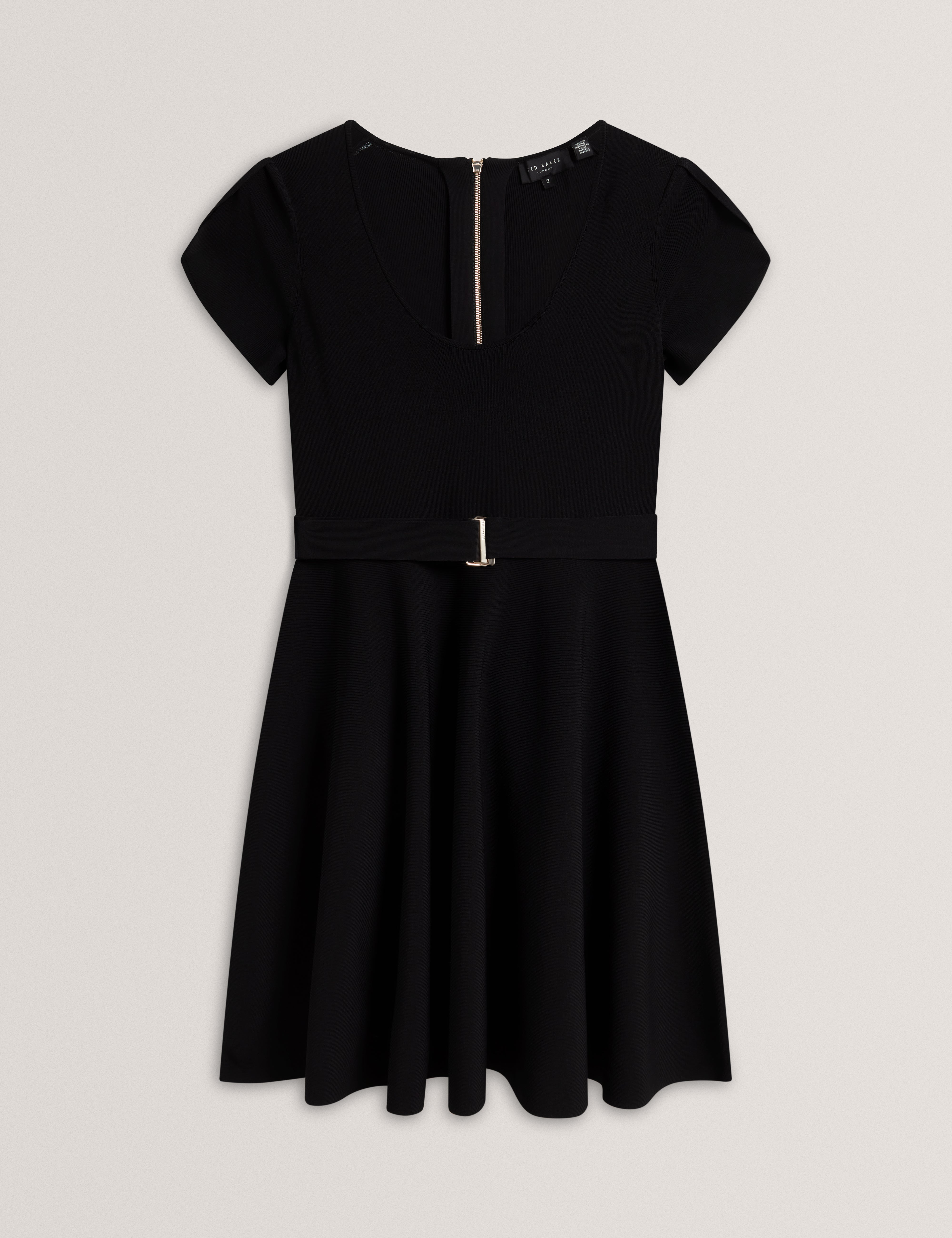 RONELLA: Scoop Neck Knitted Mini Dress