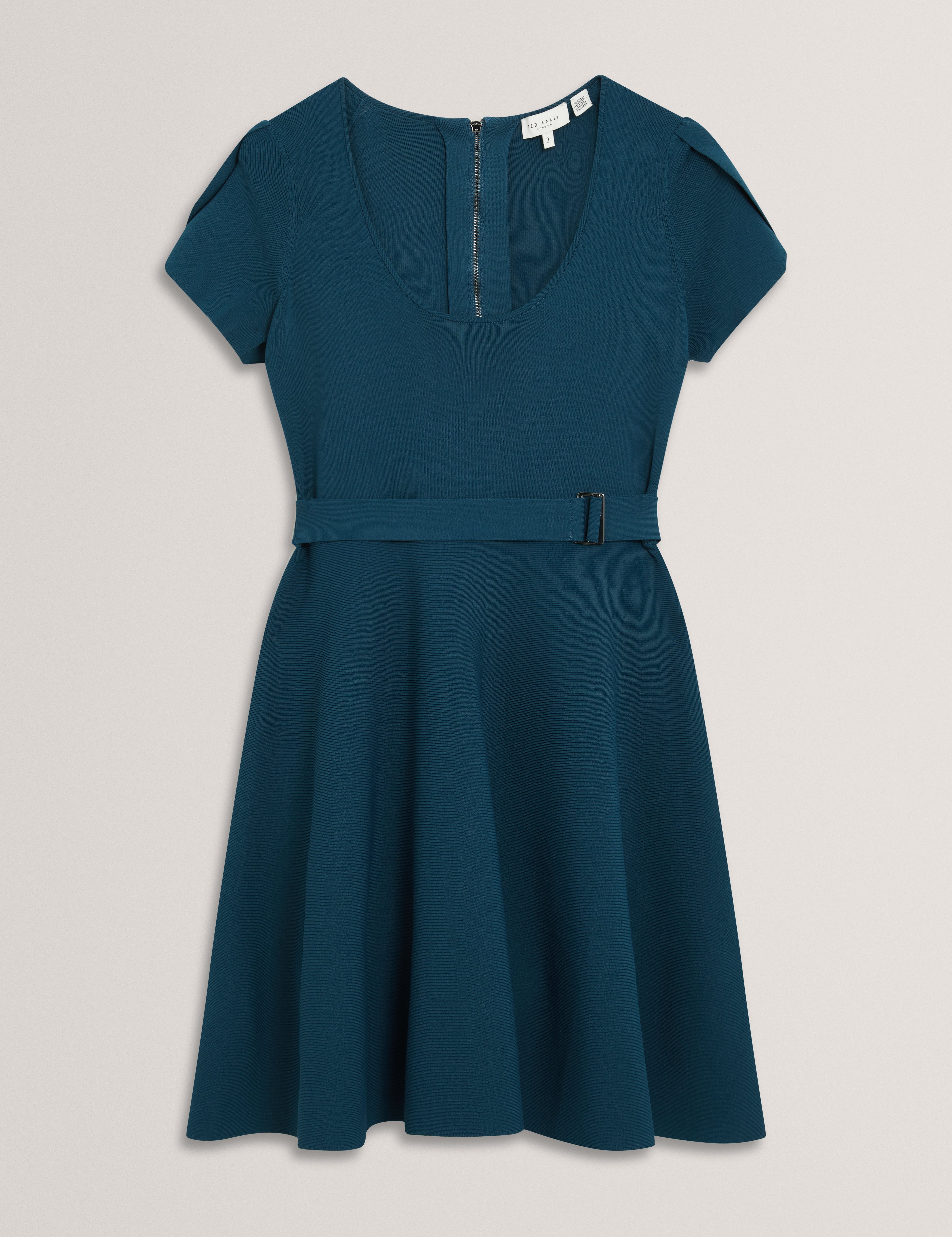 RONELLA: Scoop Neck Knitted Mini Dress