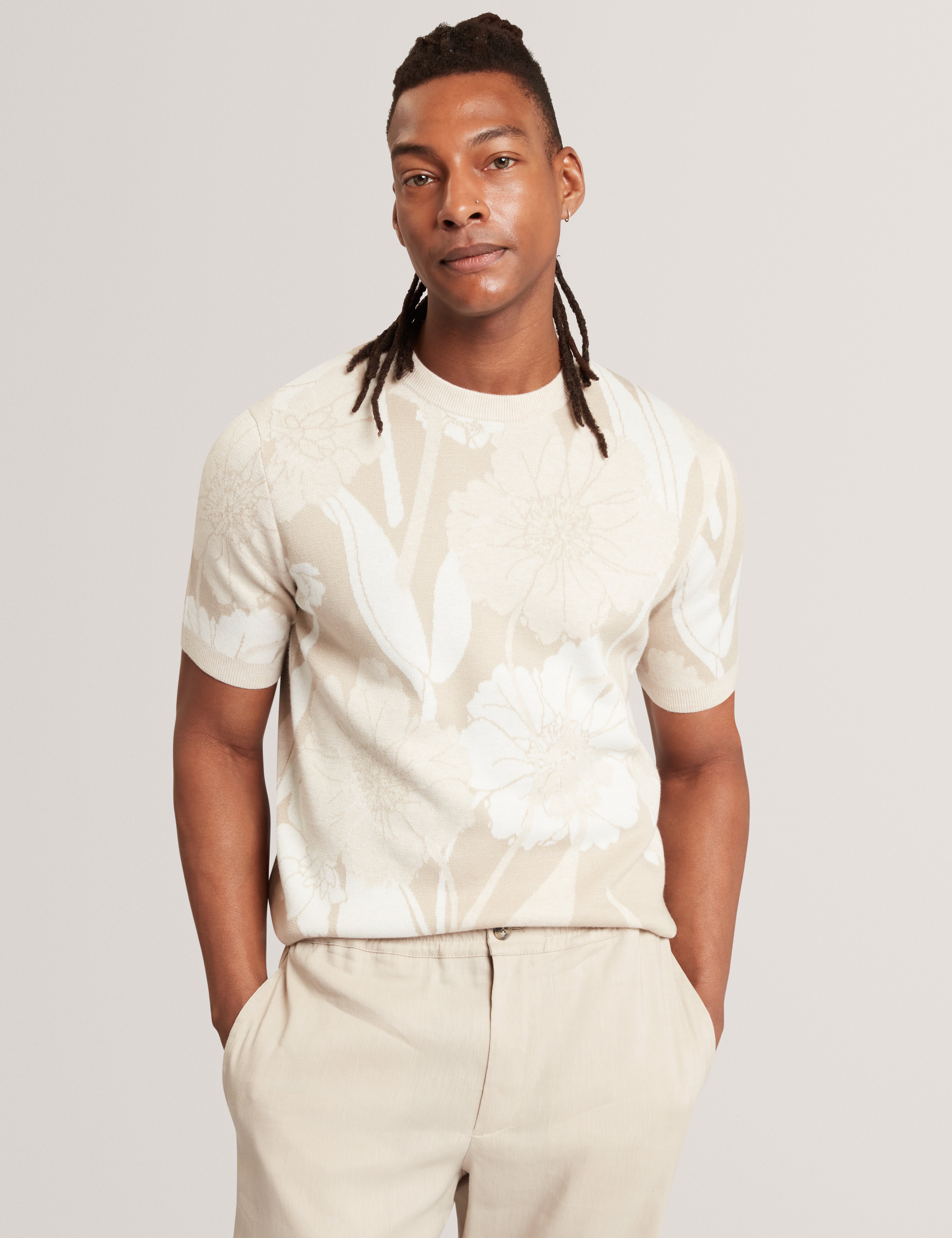 BARYN: Ss Floral Jacquard T-Shirt