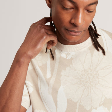 BARYN: Ss Floral Jacquard T-Shirt