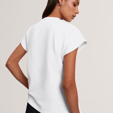 TEALLY: Metal Trim Gathered Short Sleeve T-Shirt