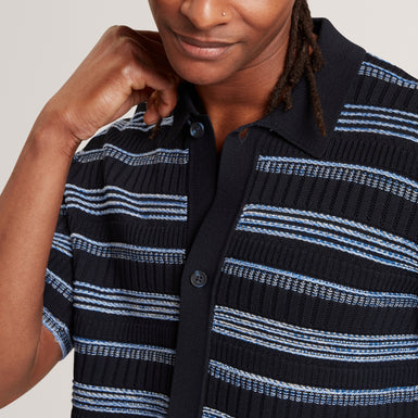 FLOREM: Ss Stripe Stitch Interest Polo