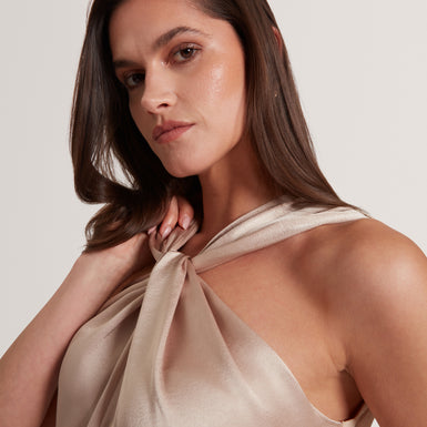 MYLLIA: Knitted Twist Neck Top