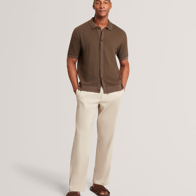 DOLTTEN: SS Textured Button Through Polo