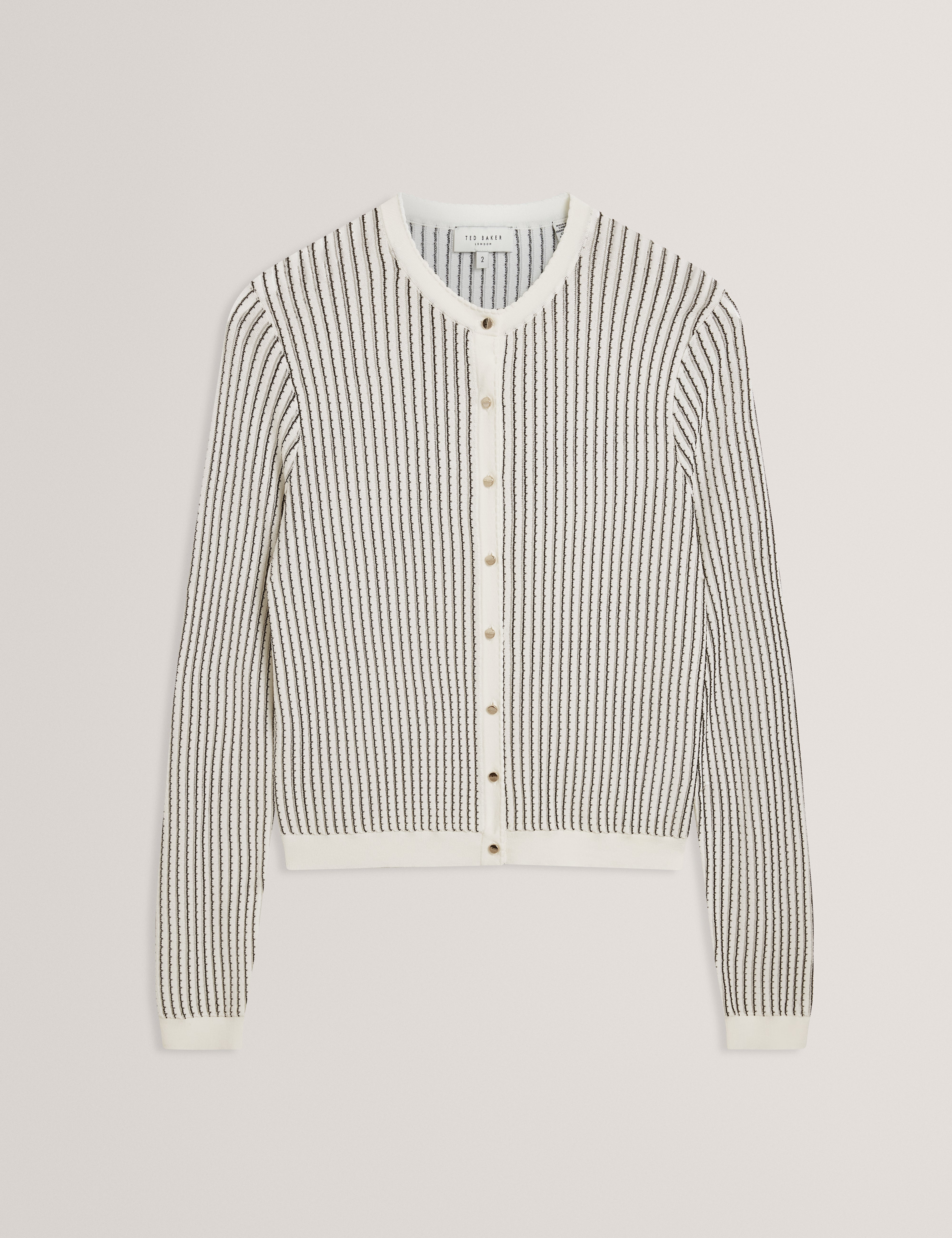 NERA: Knitted Crew Neck Cropped Cardigan