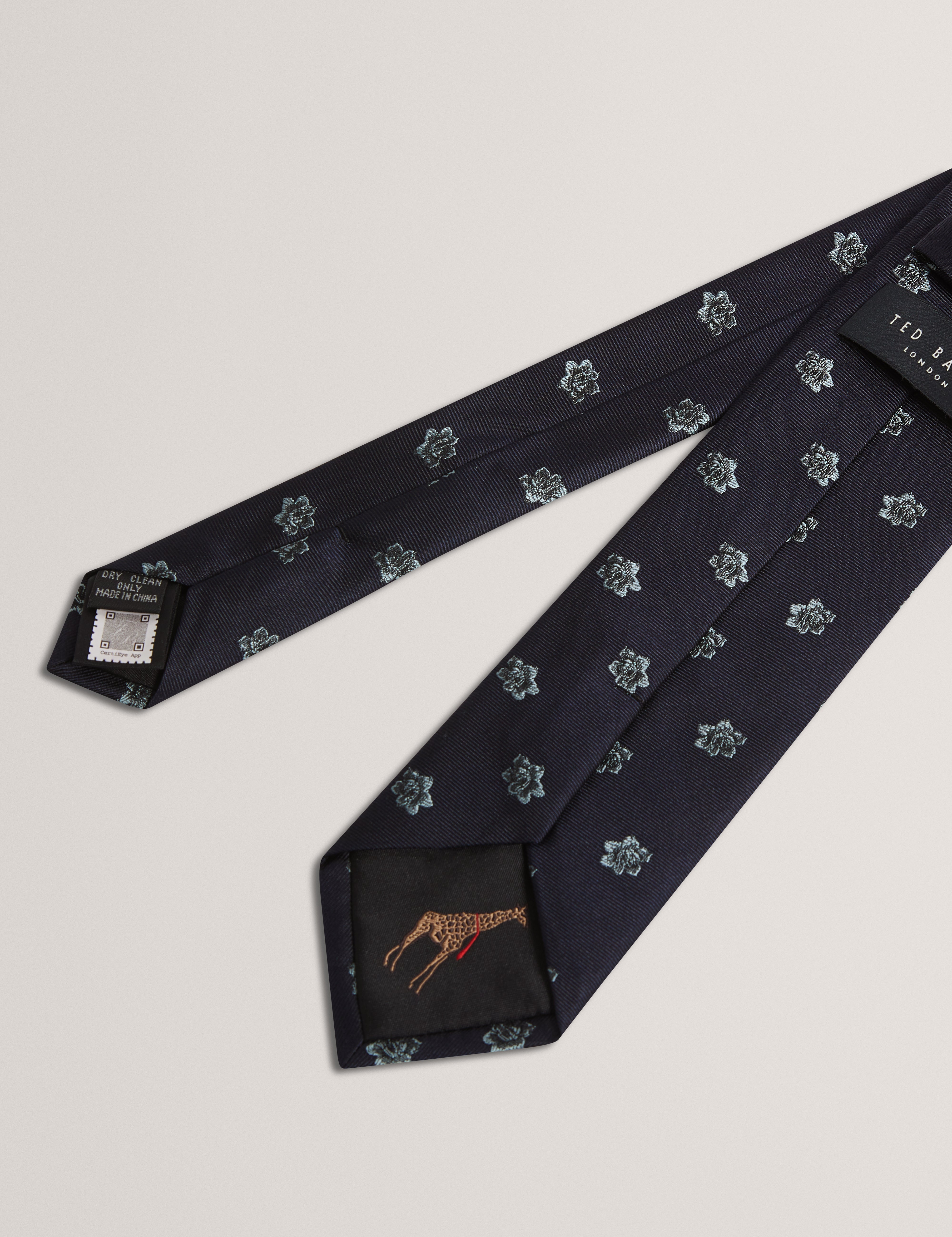 FIRENZA: Ditsy Jacquard Floral Silk Tie
