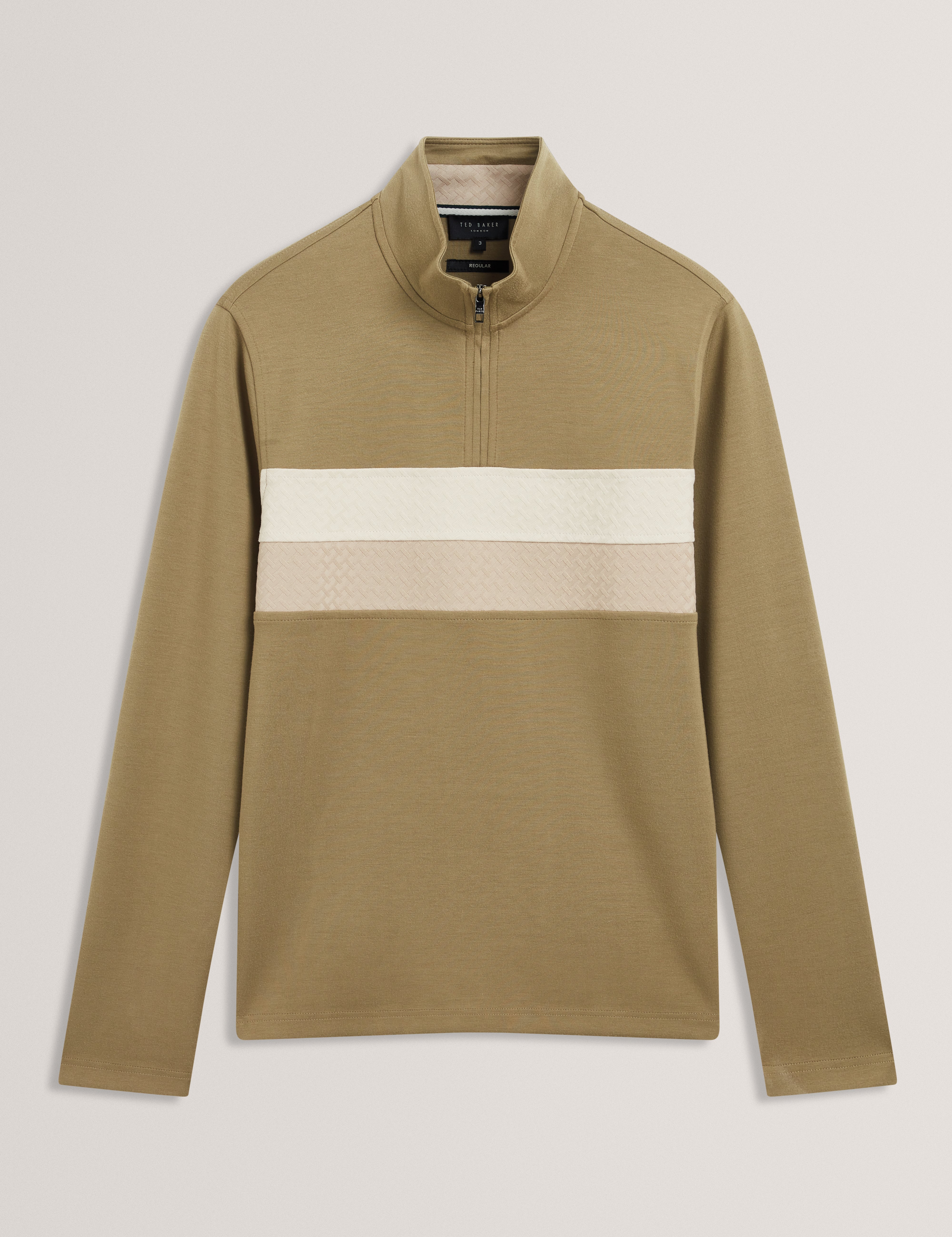 VIKTORO: T Stitch Contrast Panel Half-Zip