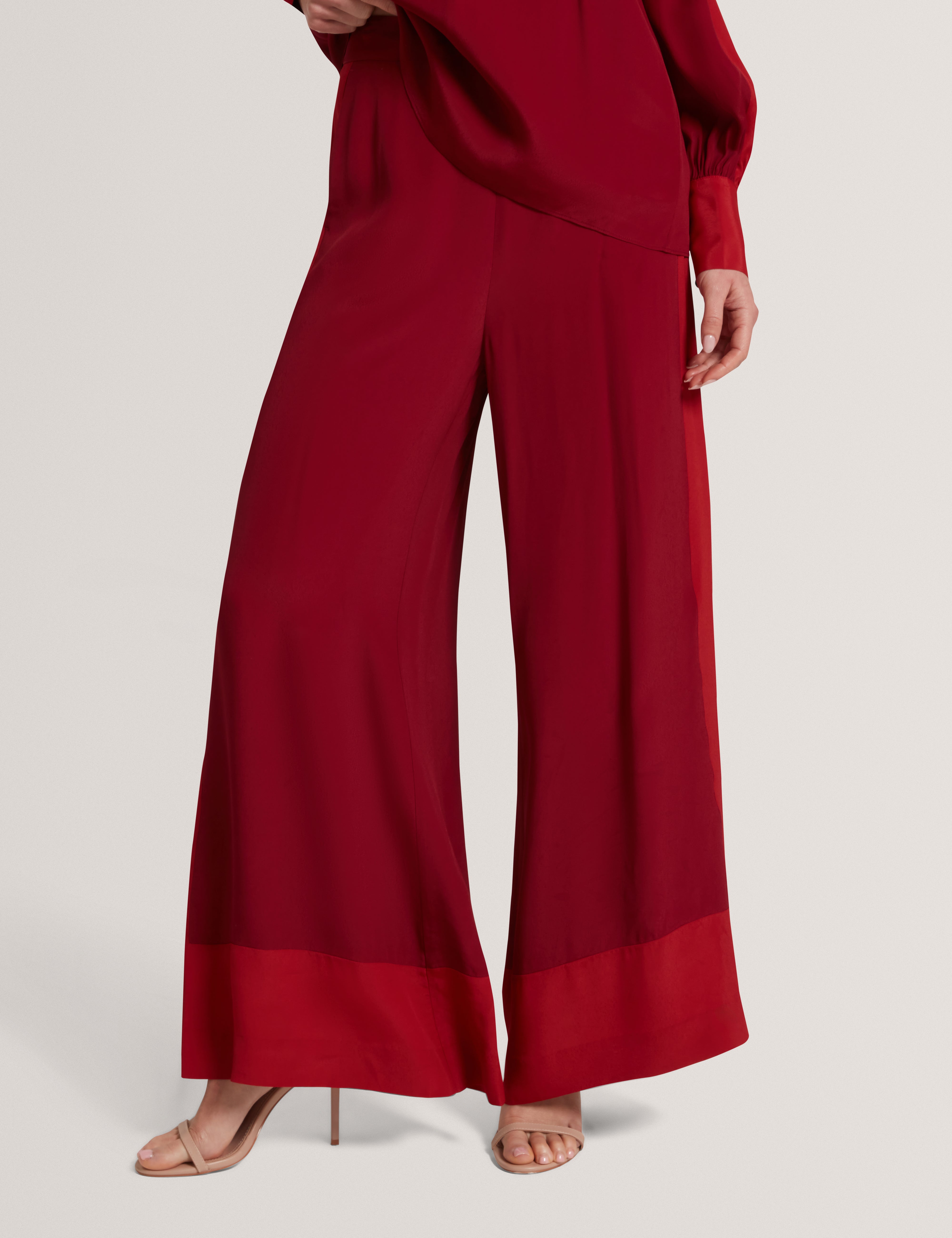 MIRANNA: Colour Block Wide Leg Trouser