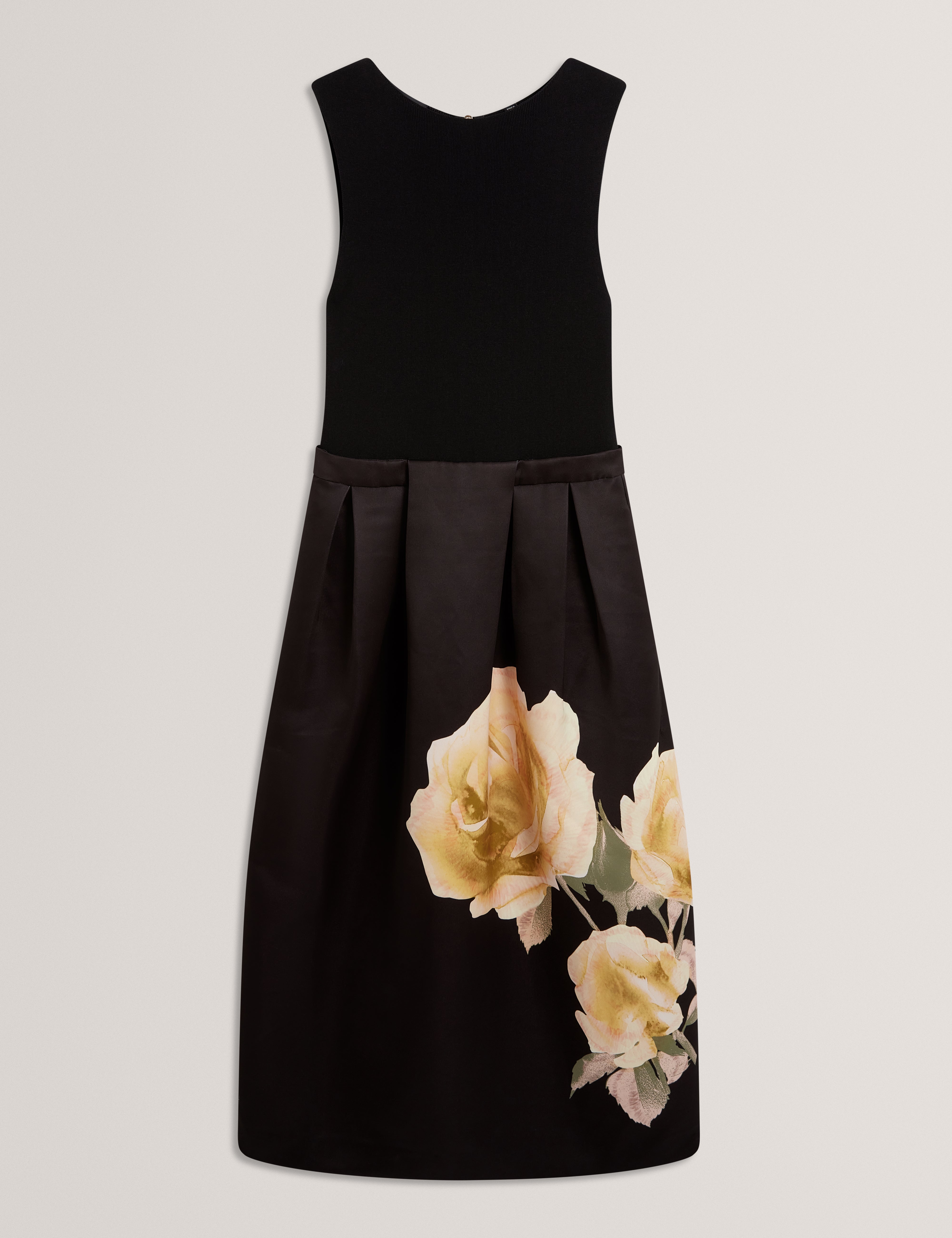VERINIE: Mockable Midi Dress With Printed Skirt