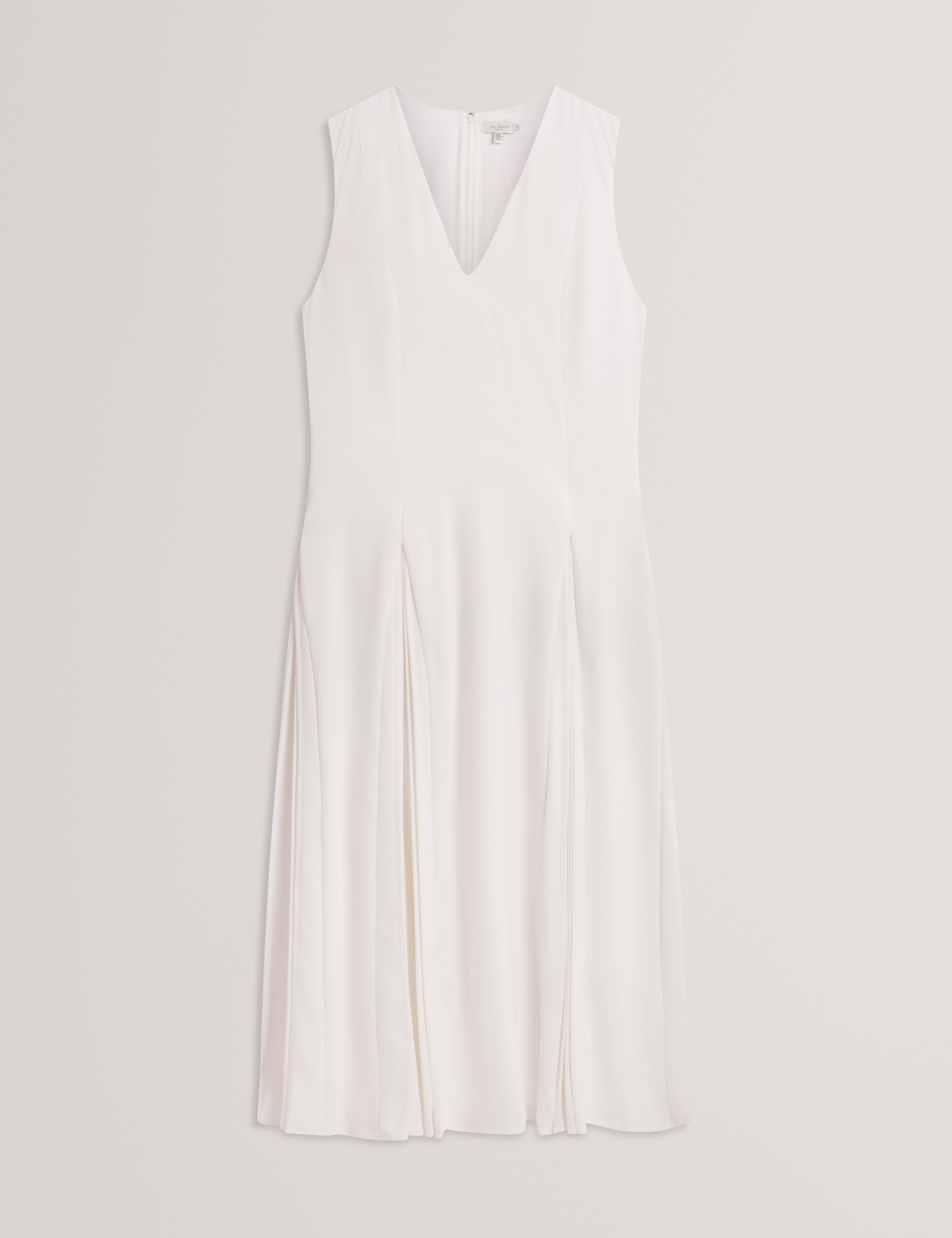 CARNELI: V Neck Midi Dress With Godet Detail