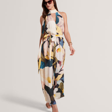 CAMEA: Printed Sleeveless Tie Neck Detail Jumps