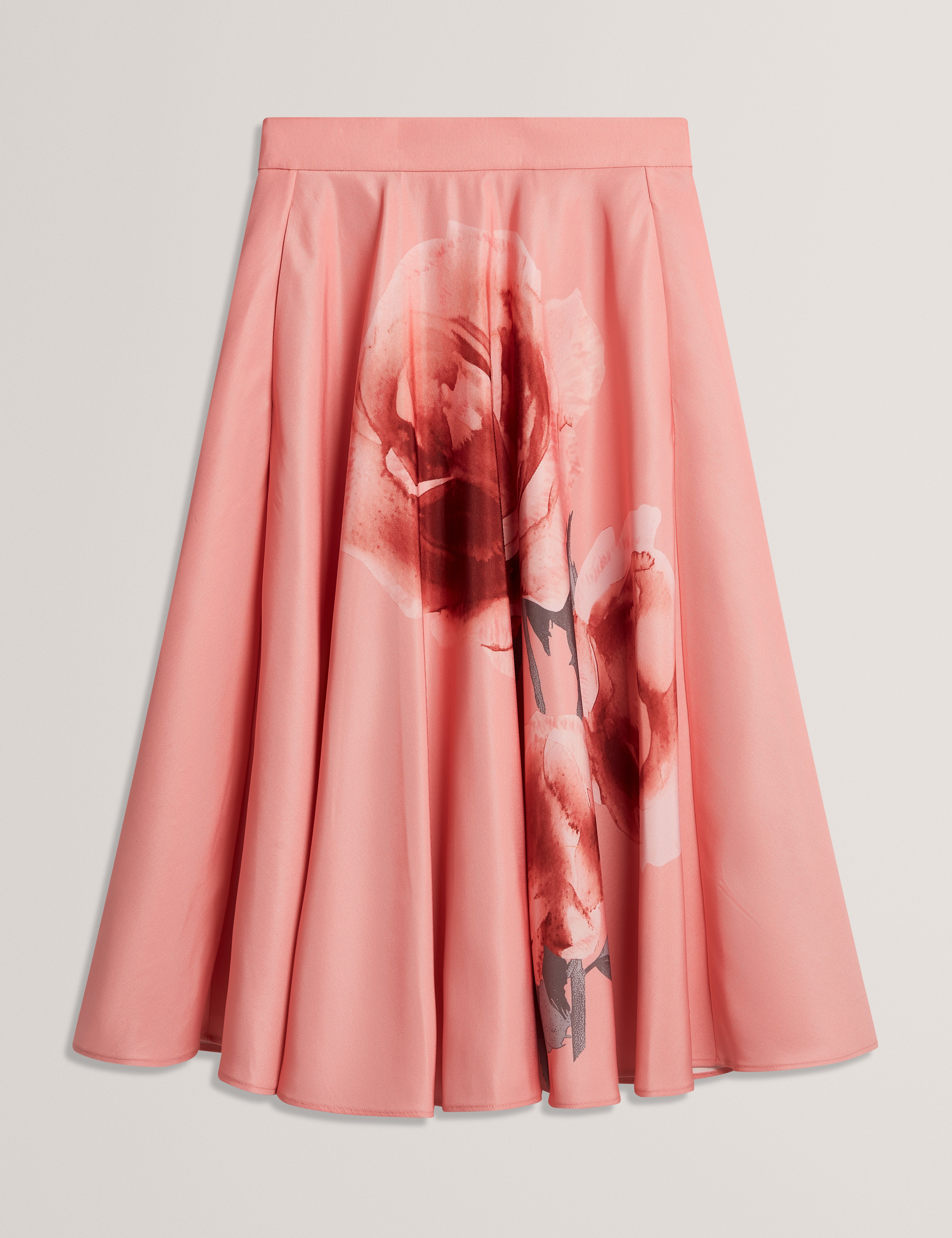 DARRAA: Floral Printed Ottoman Midi Skirt