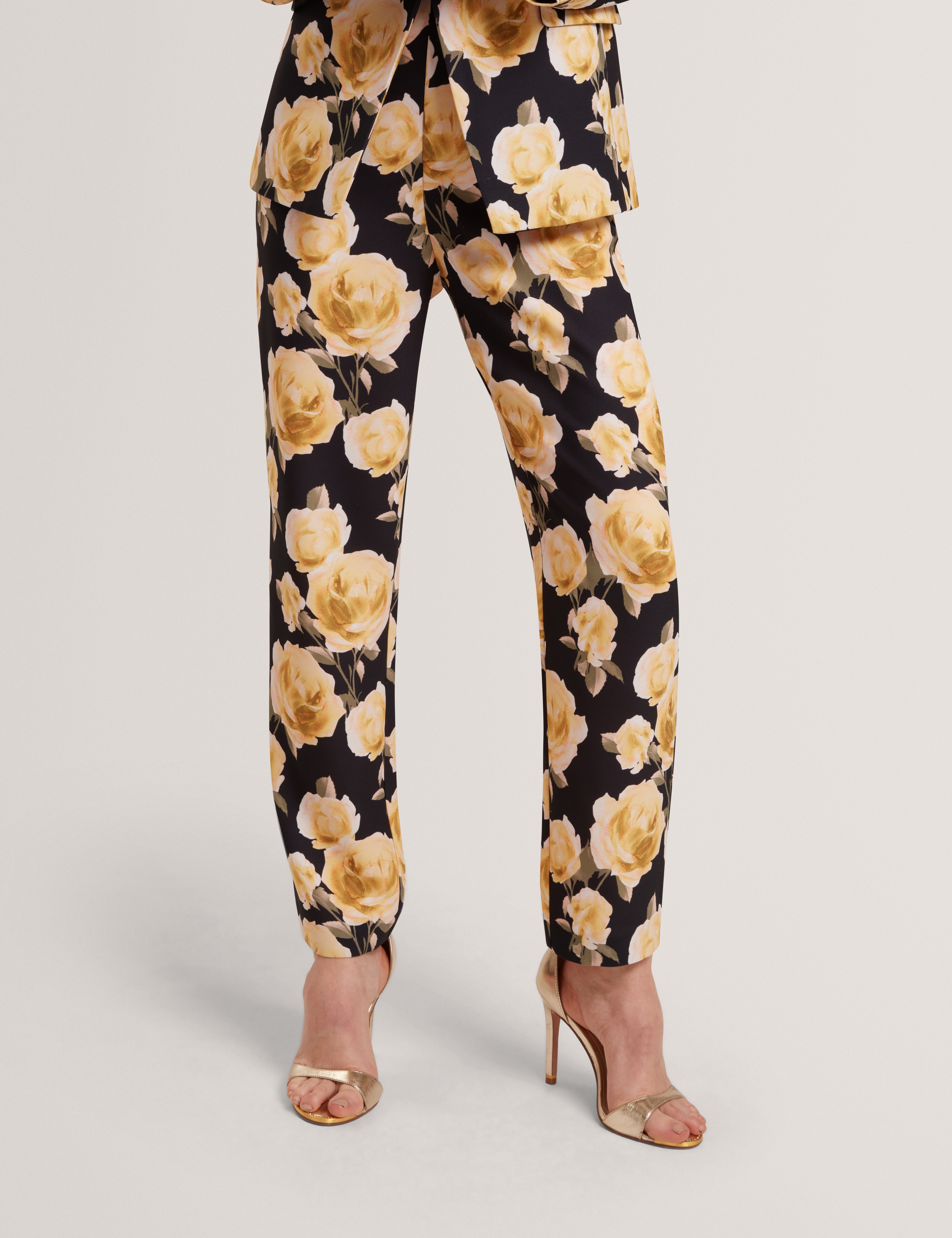 OPINAT: Floral Printed Tapered Tailored Trouser