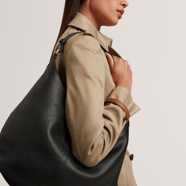 AMMILIA: Bar Detail Slouchy Hobo Bag