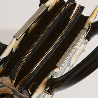 RENNIIA: Bar Detail Small Printed Tote Bag