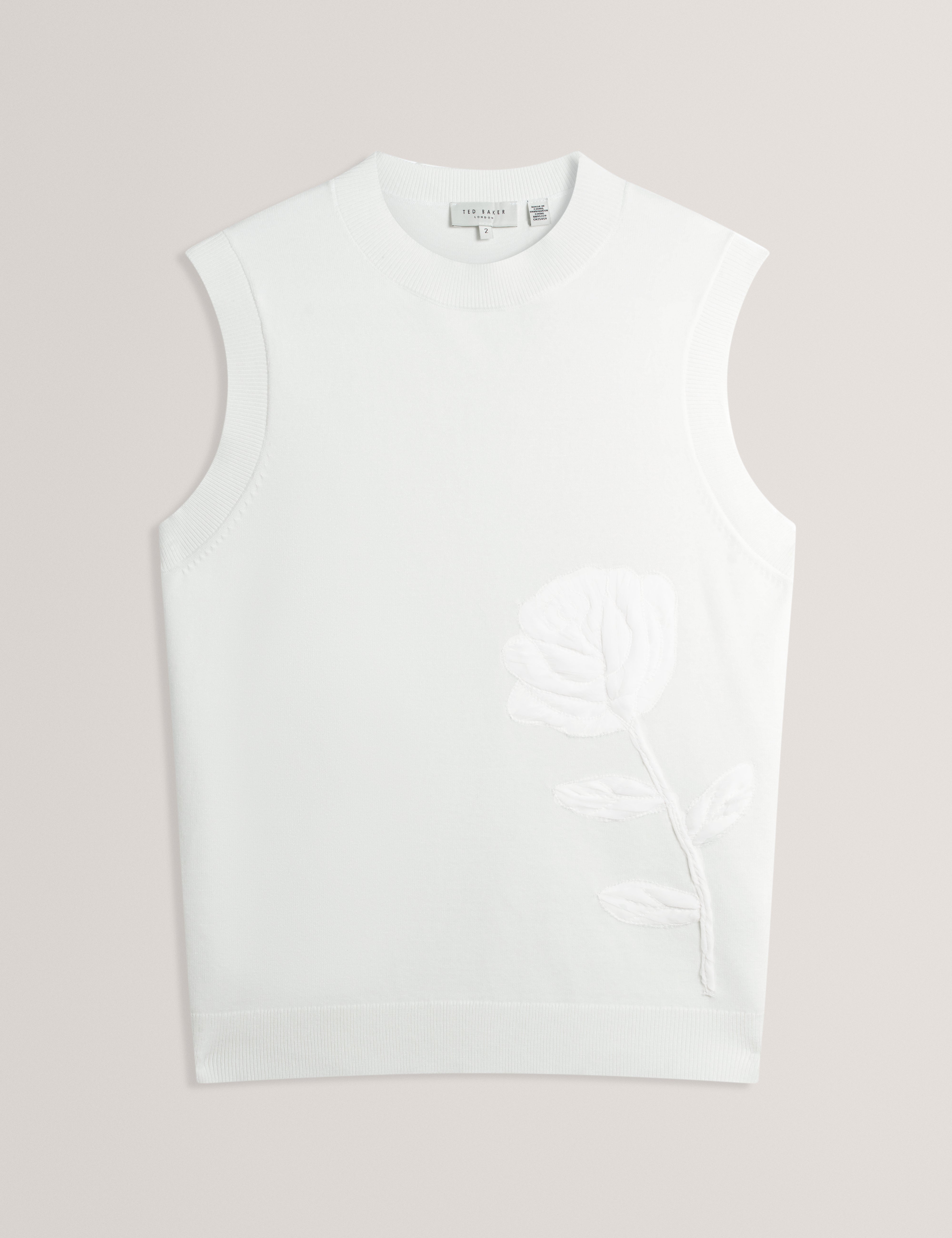NYELI: Knitted Organza Applique Tank