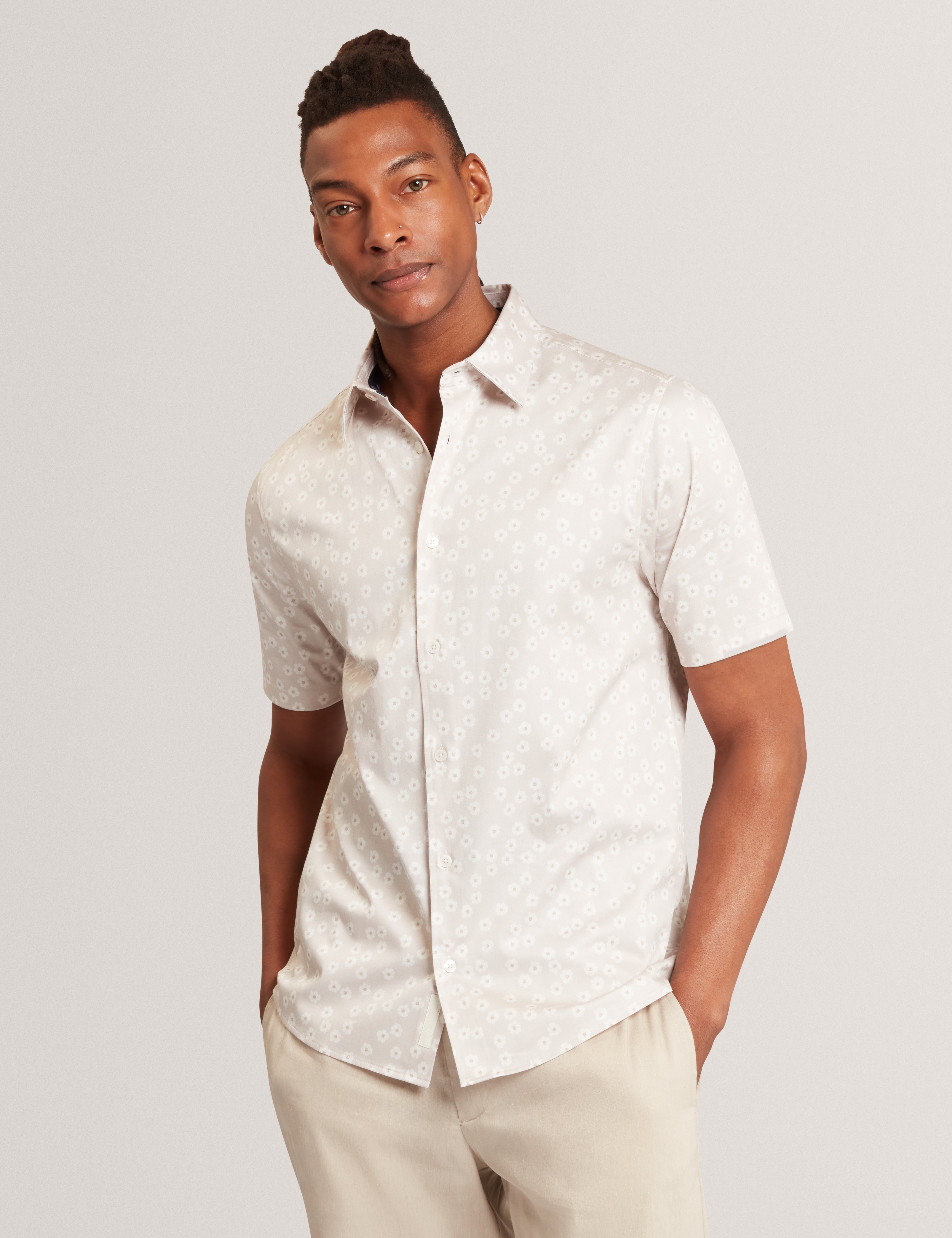 AFFLEK: Ss Regular Floral Print Shirt