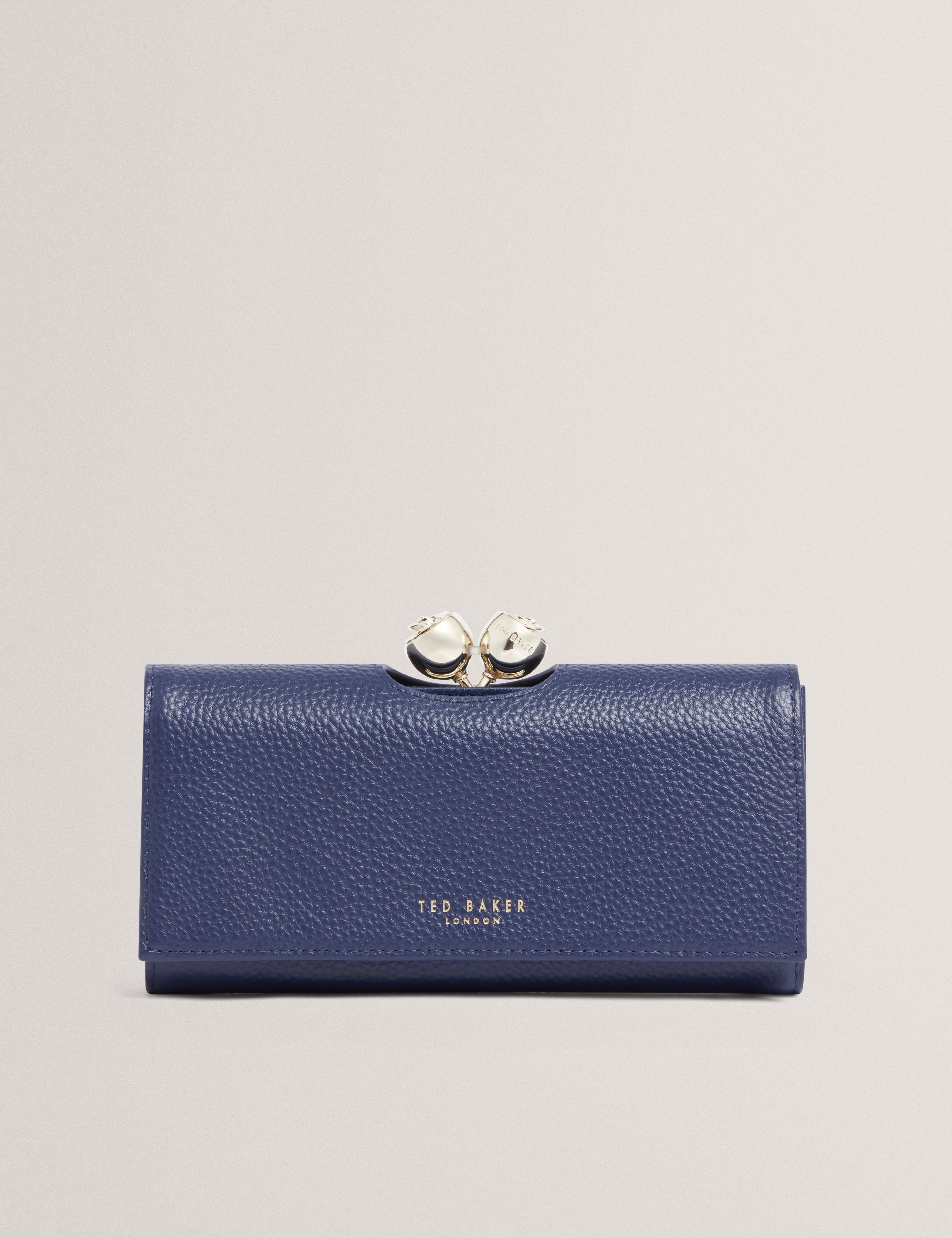 ROOSALI: Rose Detail Leather Large Bobble Purse