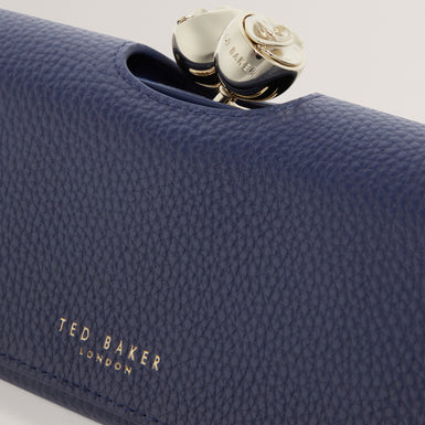 ROOSALI: Rose Detail Leather Large Bobble Purse