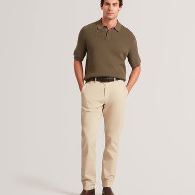 HAMELS: Ss Mixed Stitch Button Polo