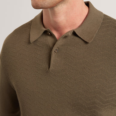 HAMELS: Ss Mixed Stitch Button Polo