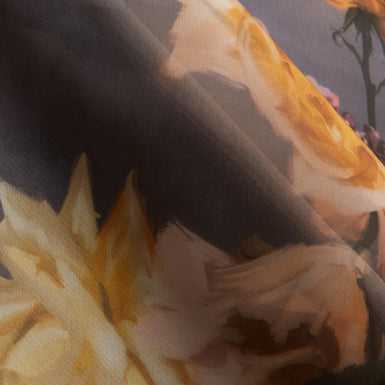 ANCELA: Printed Chiffon Midi Slip Skirt
