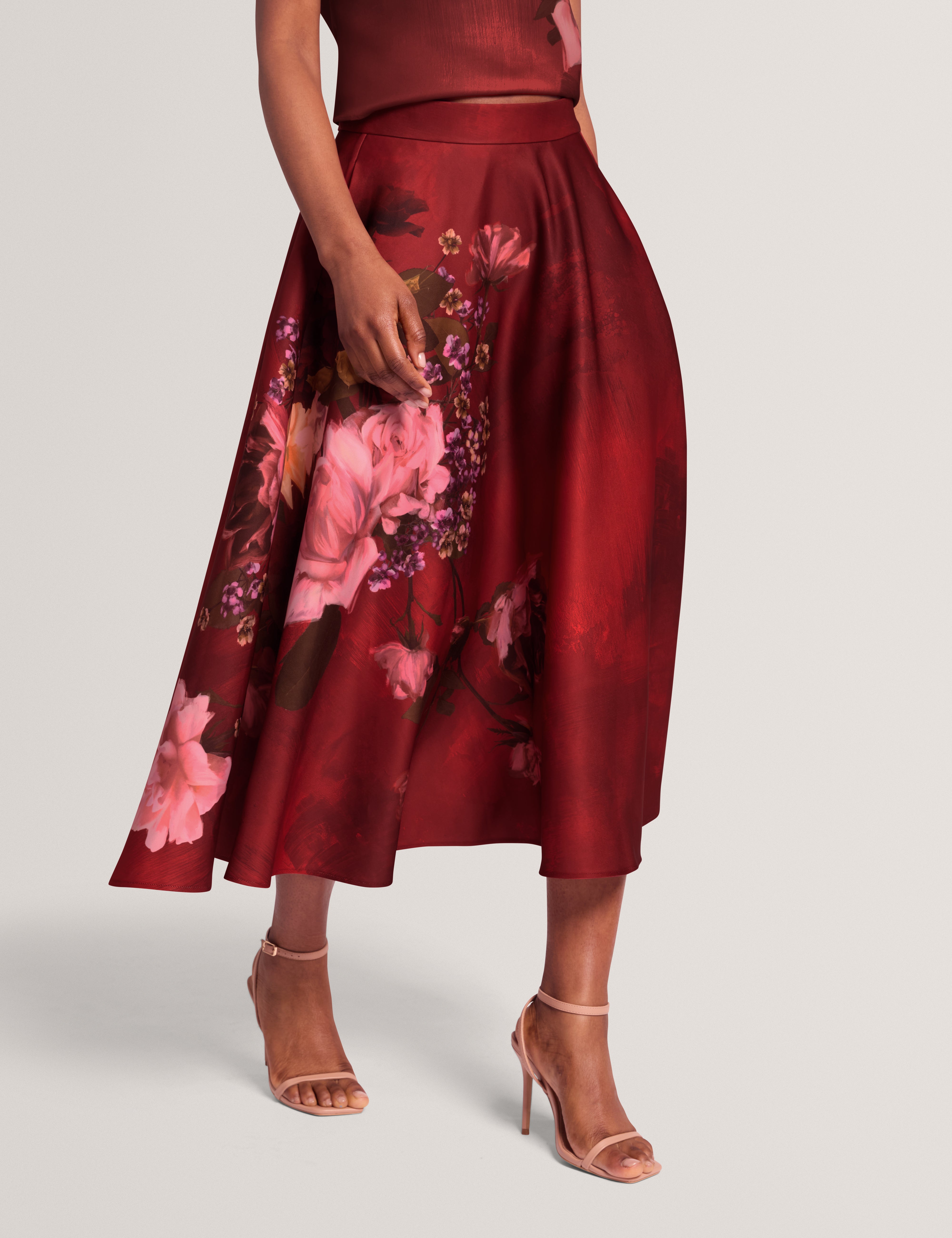 SIMIIA: Printed Full Midi Skirt