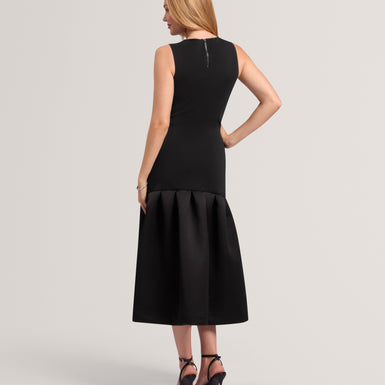 LYLORA: Woven Mix Midi Dress