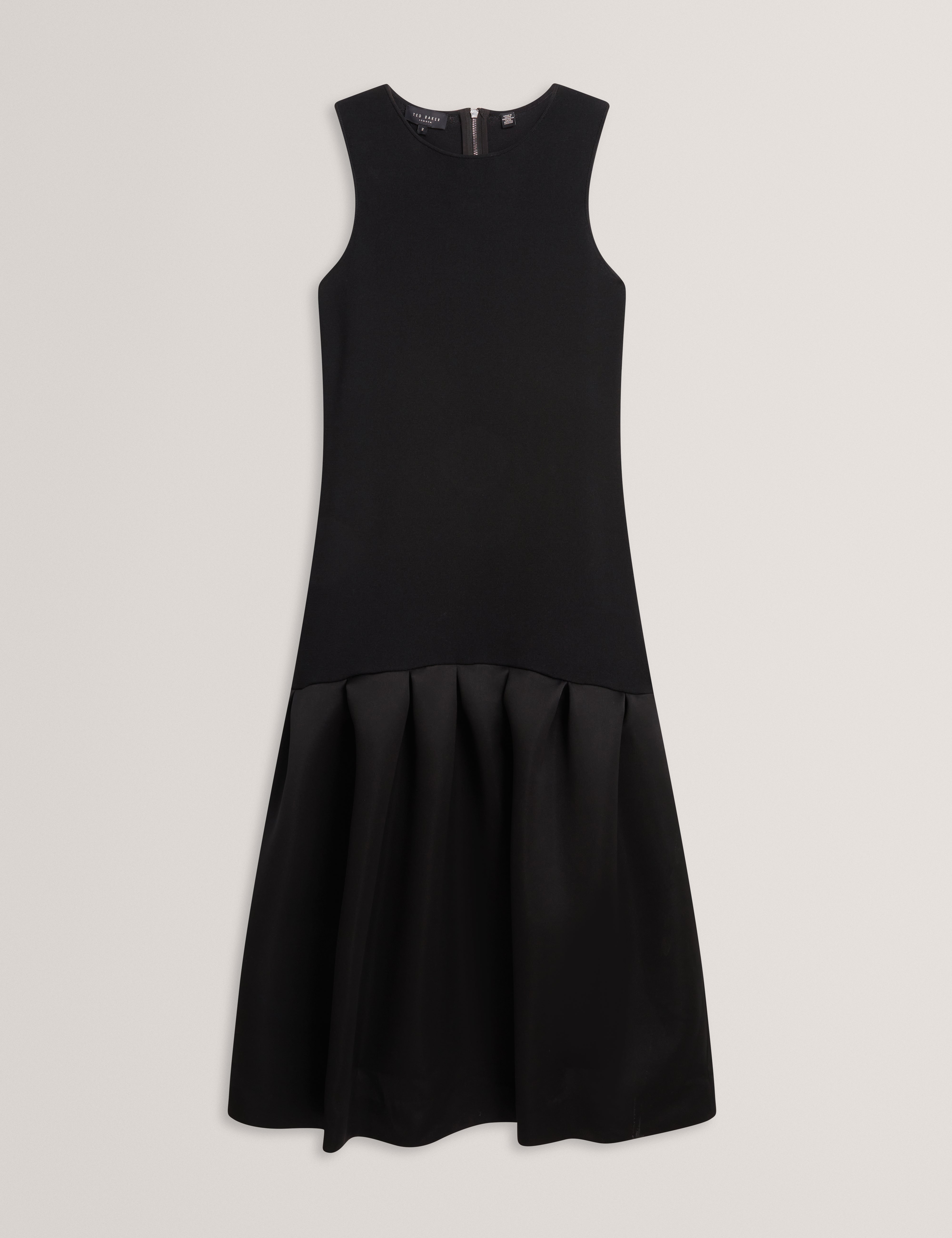 LYLORA: Woven Mix Midi Dress