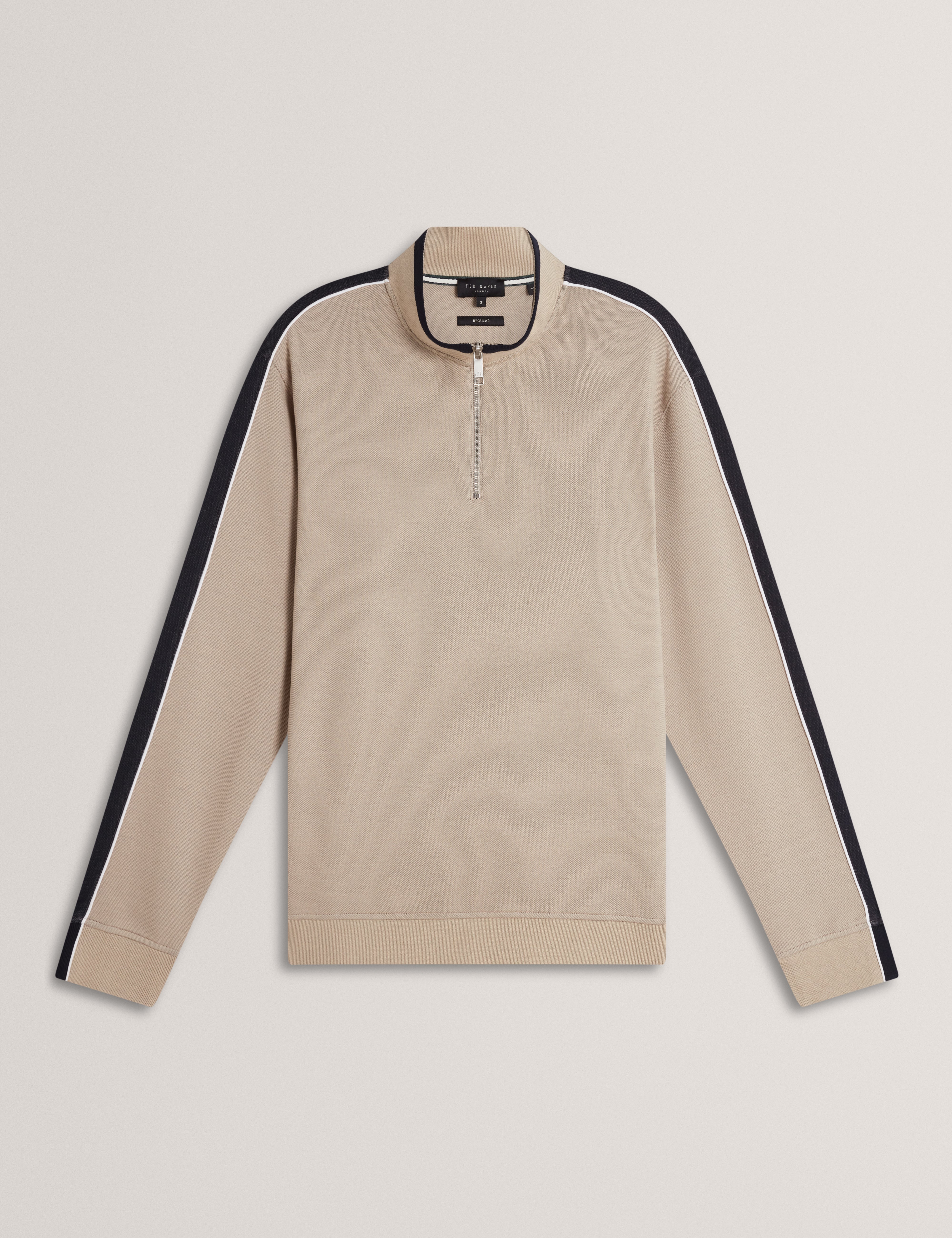 KOVEN: Ls Two-Tone Half Zip Polo