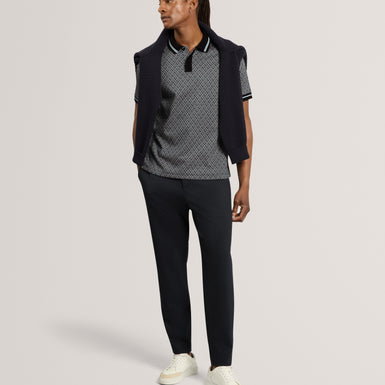 MASSEY: Ss Geo Button Up Polo