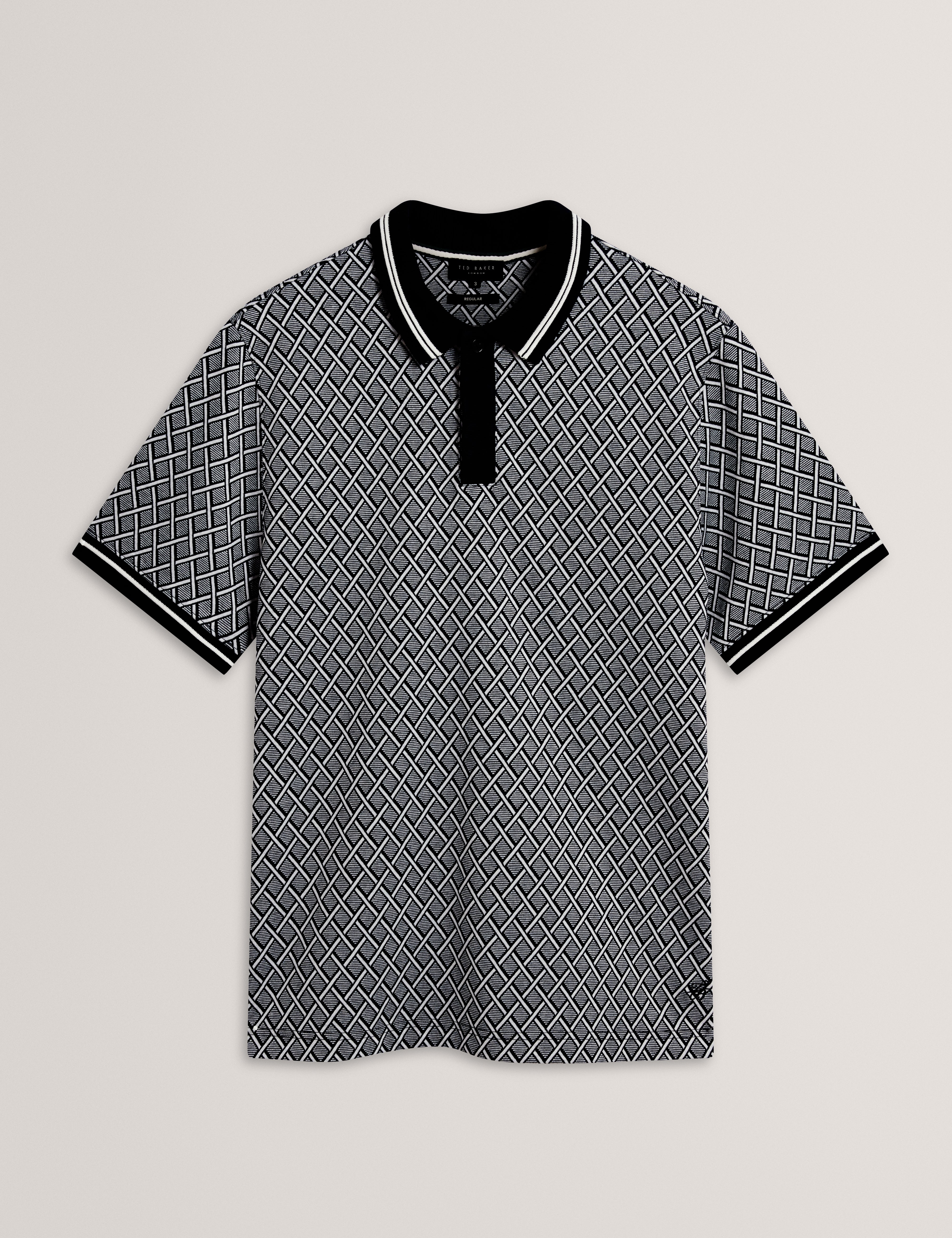 MASSEY: Ss Geo Button Up Polo