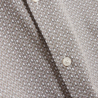 YARNTON: Ss Regular Box Geo Print Shirt