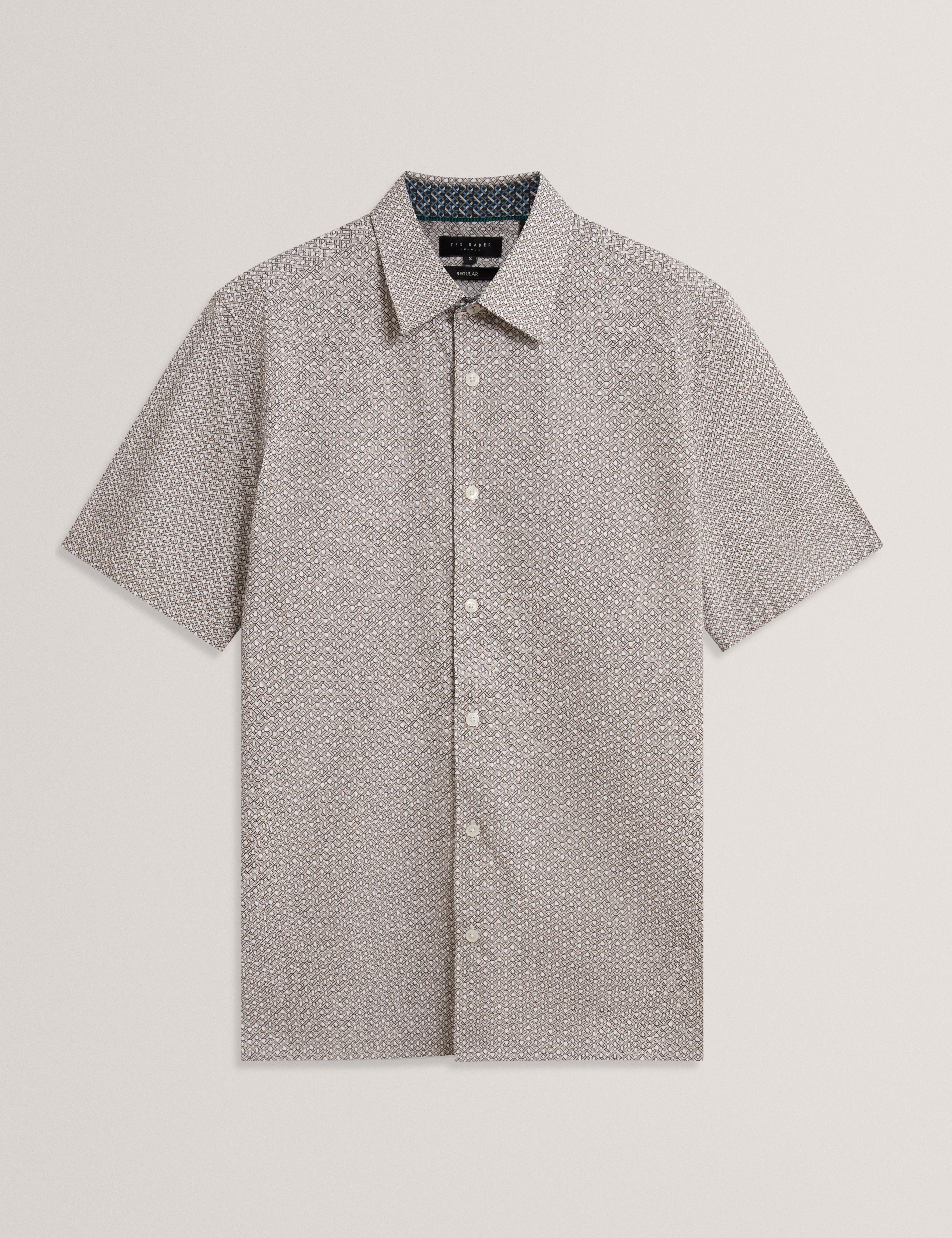 YARNTON: Ss Regular Box Geo Print Shirt
