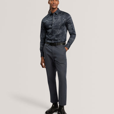 STOWLEE: Slim Etched Detail Print Shirt