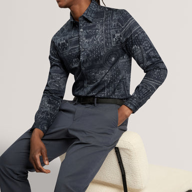 STOWLEE: Slim Etched Detail Print Shirt