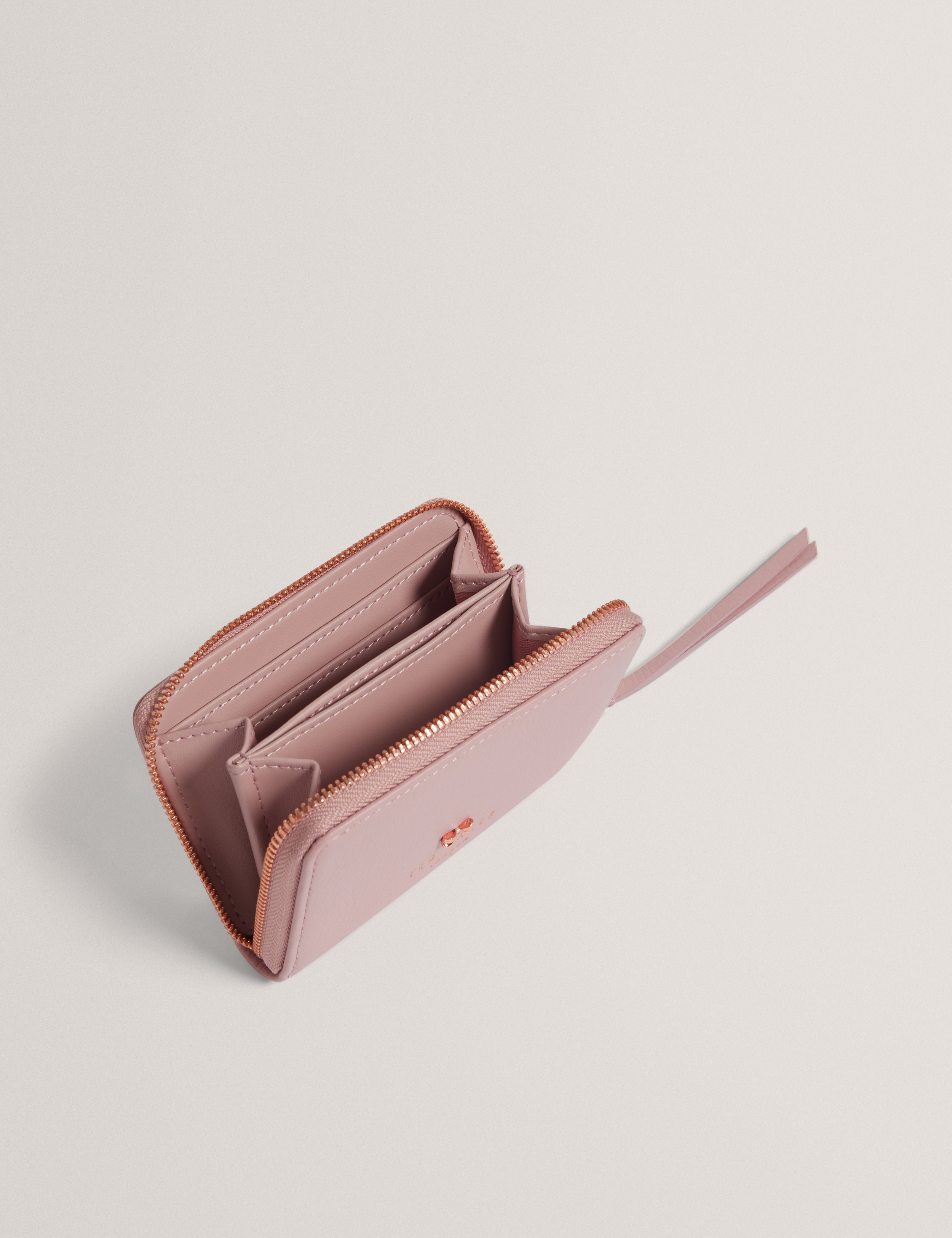 MYRIAA: Bow Detail Small Zip Around Purse