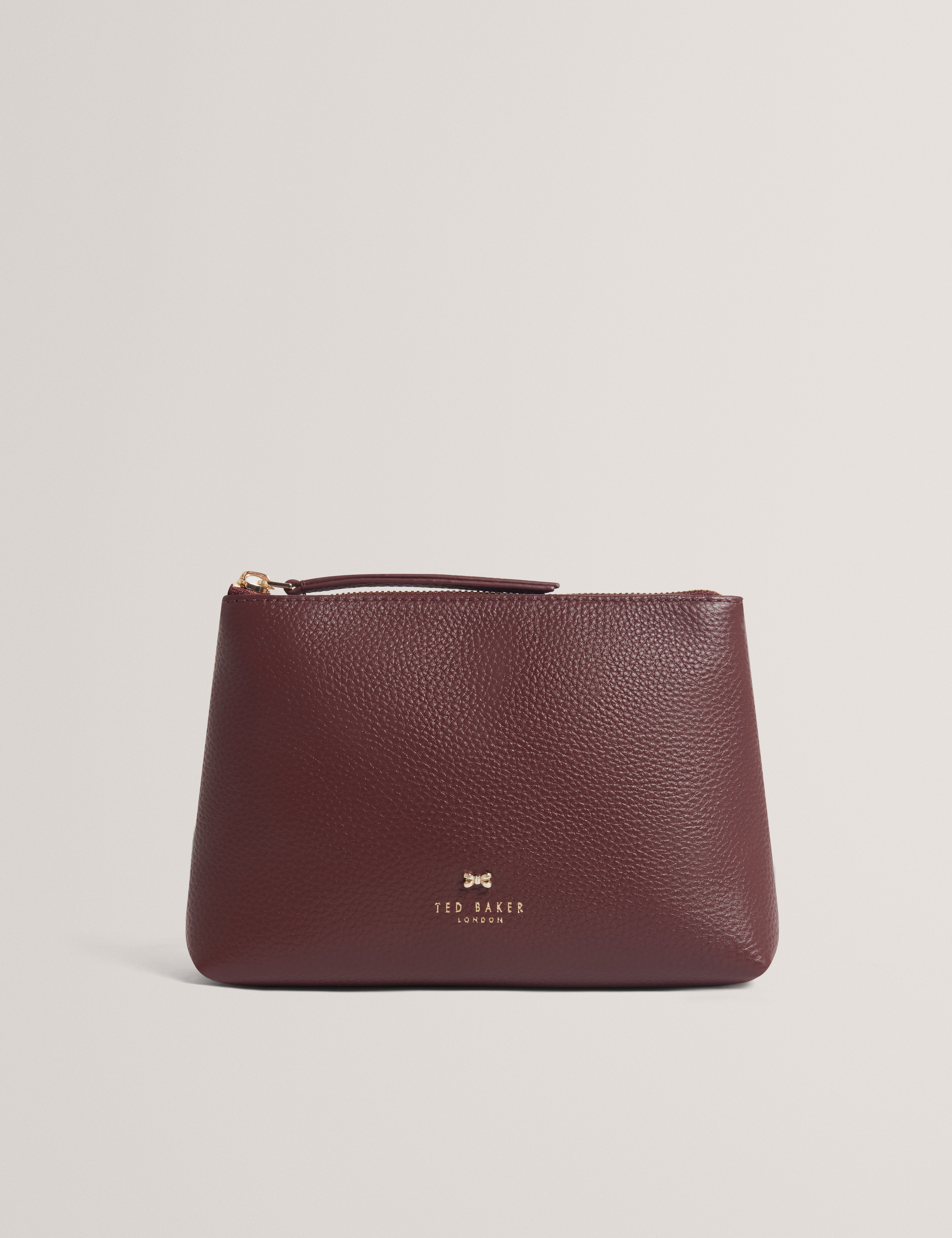 MANII: Bow Detail Leather Wash Bag