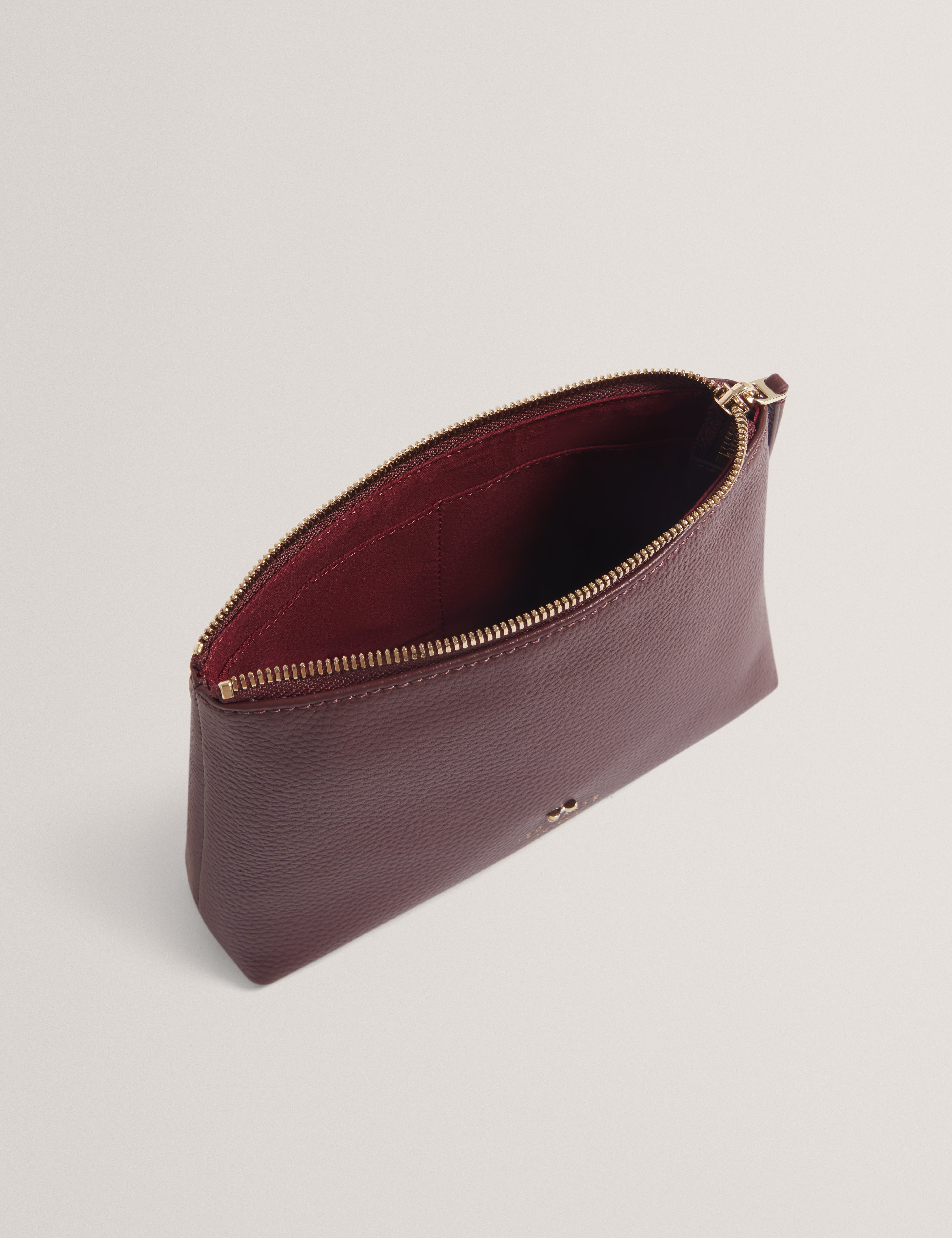MANII: Bow Detail Leather Wash Bag