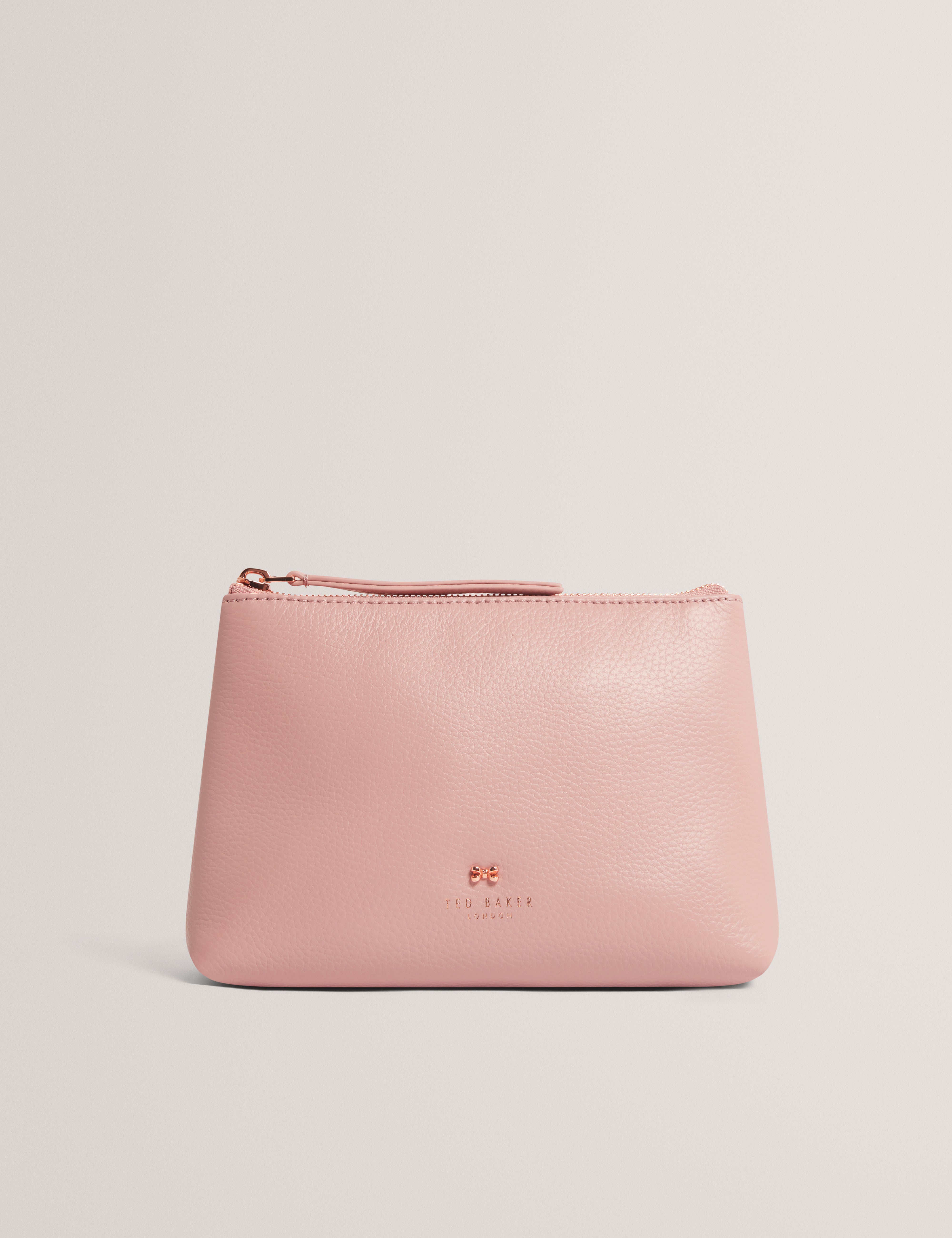 MANII: Bow Detail Leather Wash Bag